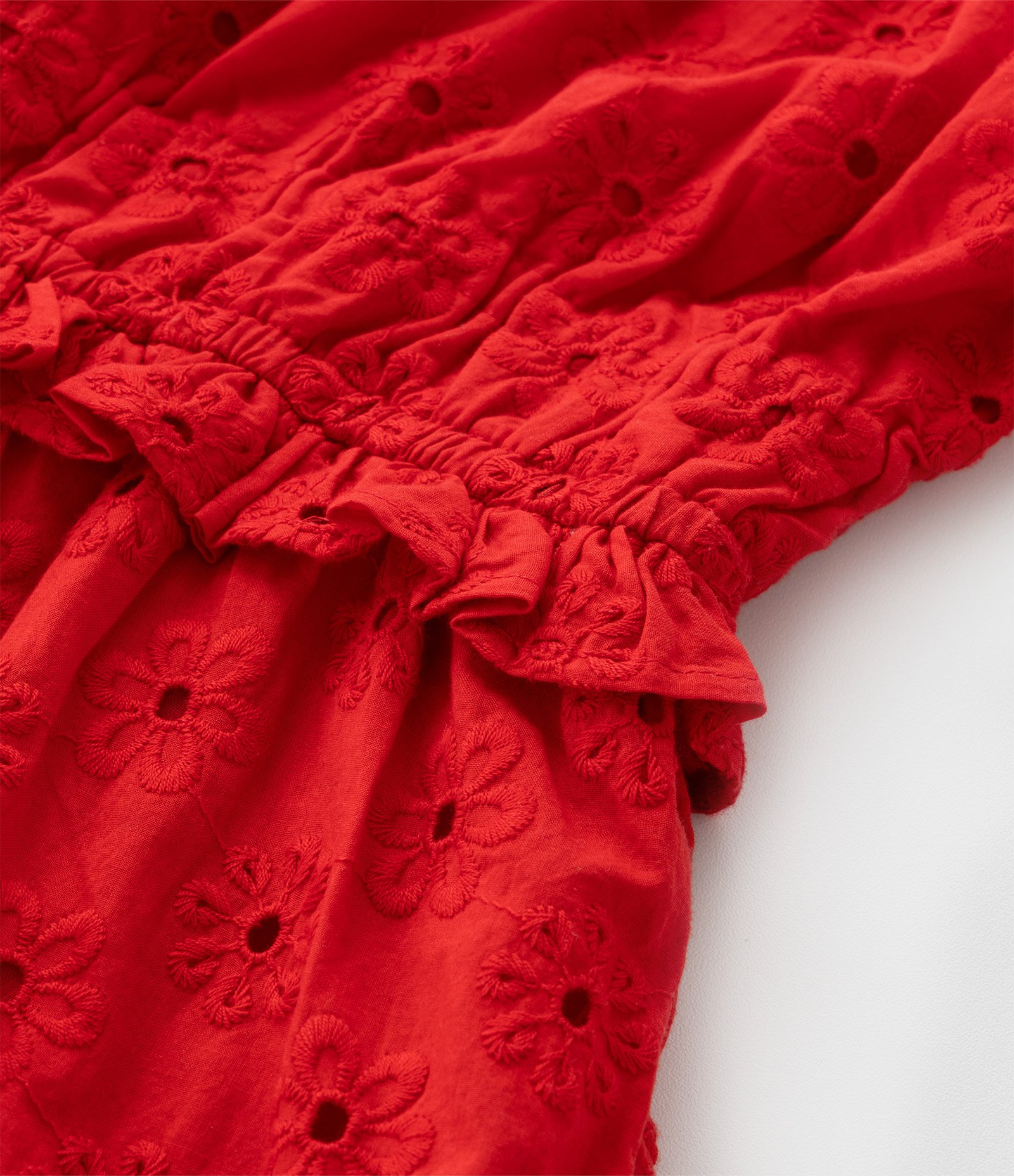 Vestido Marias Infantil em Laise com Elástico no Busto - Tam 5 a 14 Anos Vermelho 4