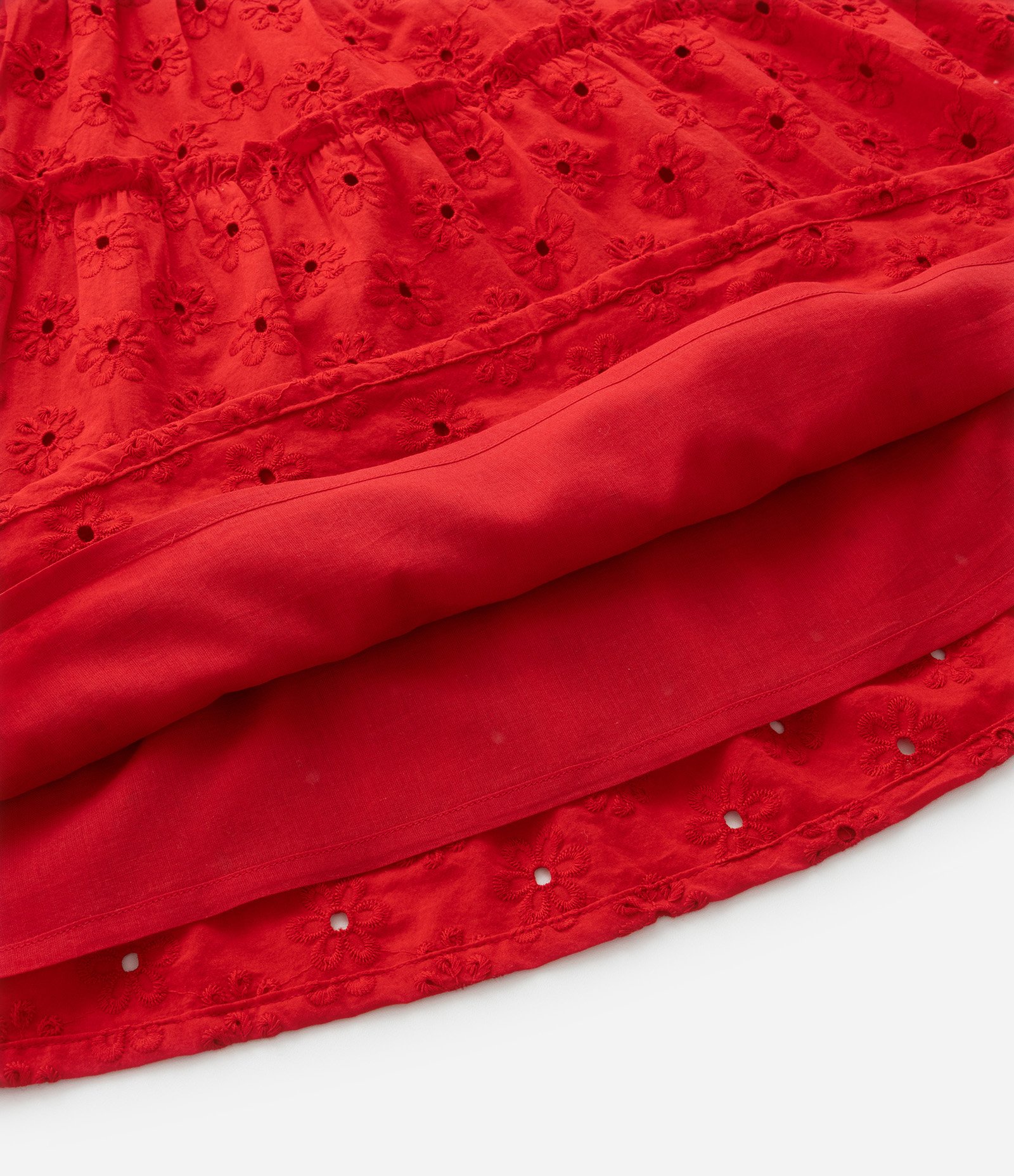 Vestido Marias Infantil em Laise com Elástico no Busto - Tam 5 a 14 Anos Vermelho 5