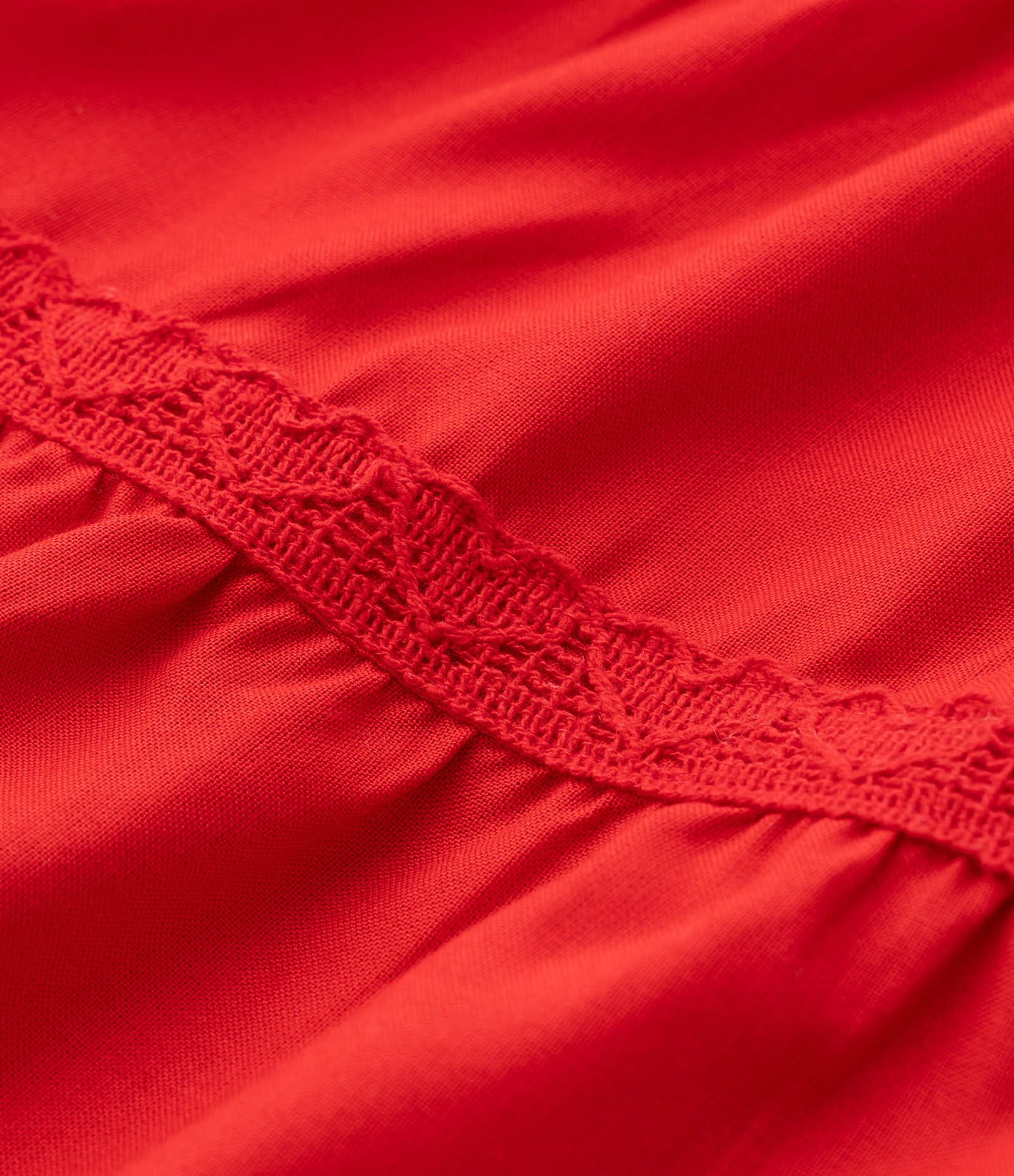 Vestido Infantil com Detalhes em Renda - Tam 5 a 14 Anos Vermelho 7