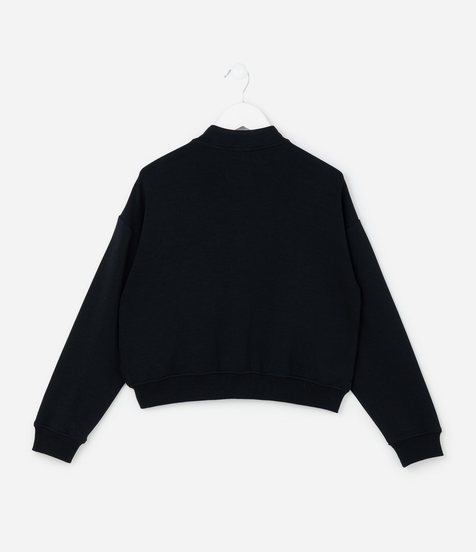 Jaqueta Infantil Bomber em Modal - Tam 7 a 14 Anos Preto 3