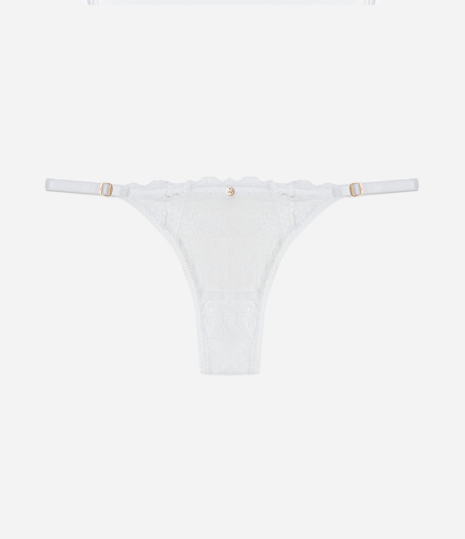 Calcinha String Fio em Algodão Bordado Branco 5