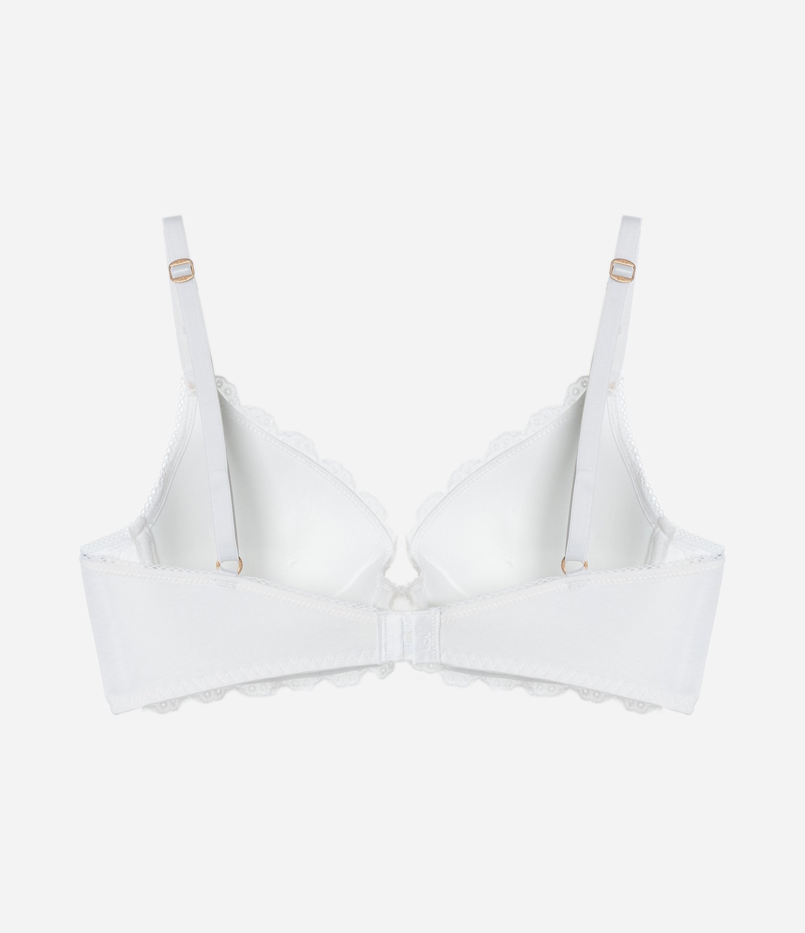 Sutiã Base em Algodão Bordado e Bojo Oco Branco 7