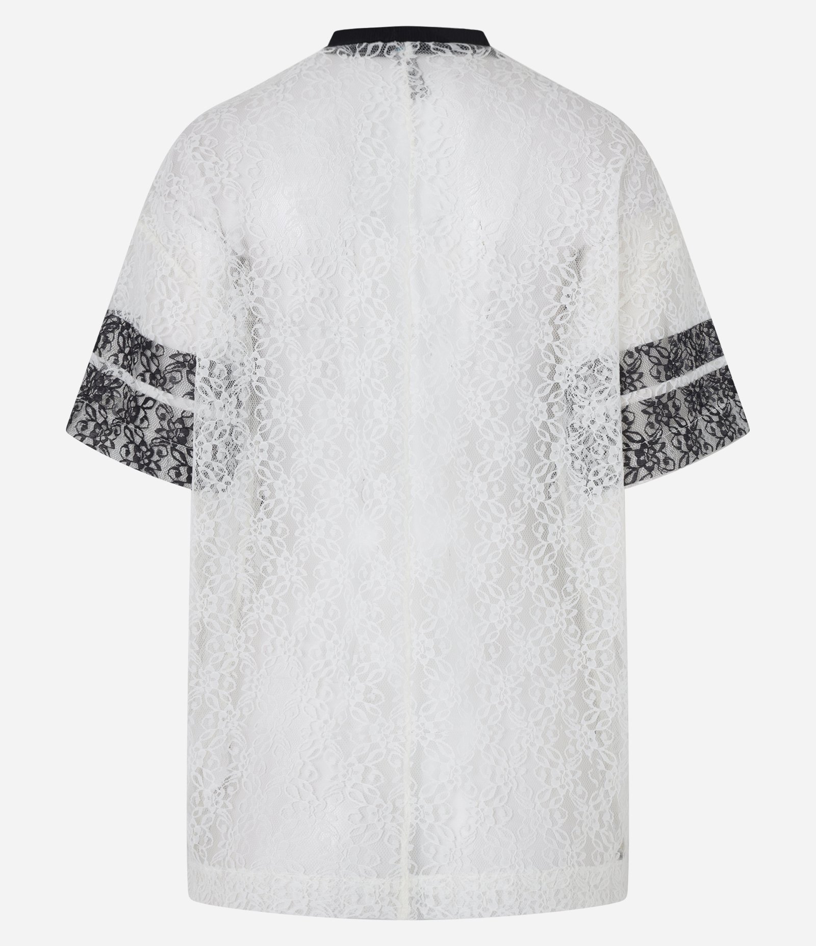 Camiseta Alongada em Renda com Estampa 03 Branco 6