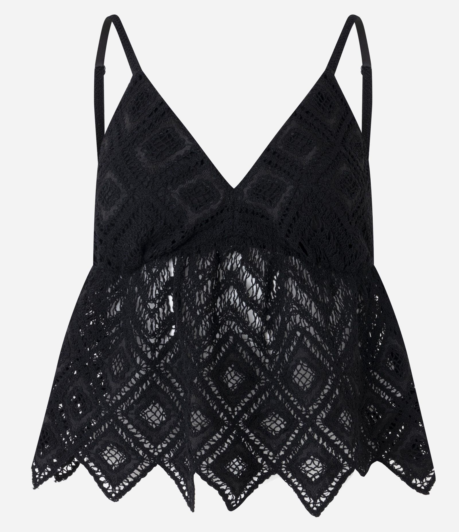 Blusa em Tricô Floral com Ponto Vazado Preto 6