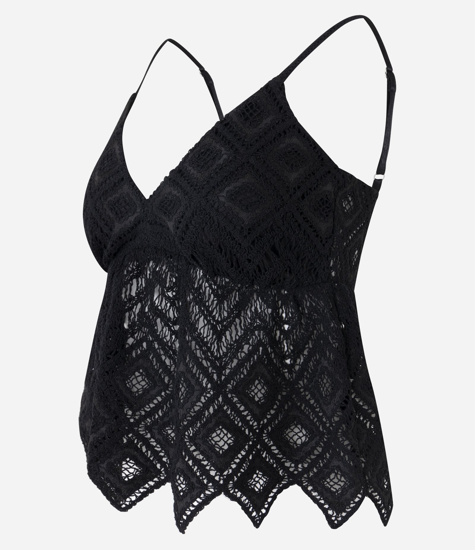 Blusa em Tricô Floral com Ponto Vazado Preto 7