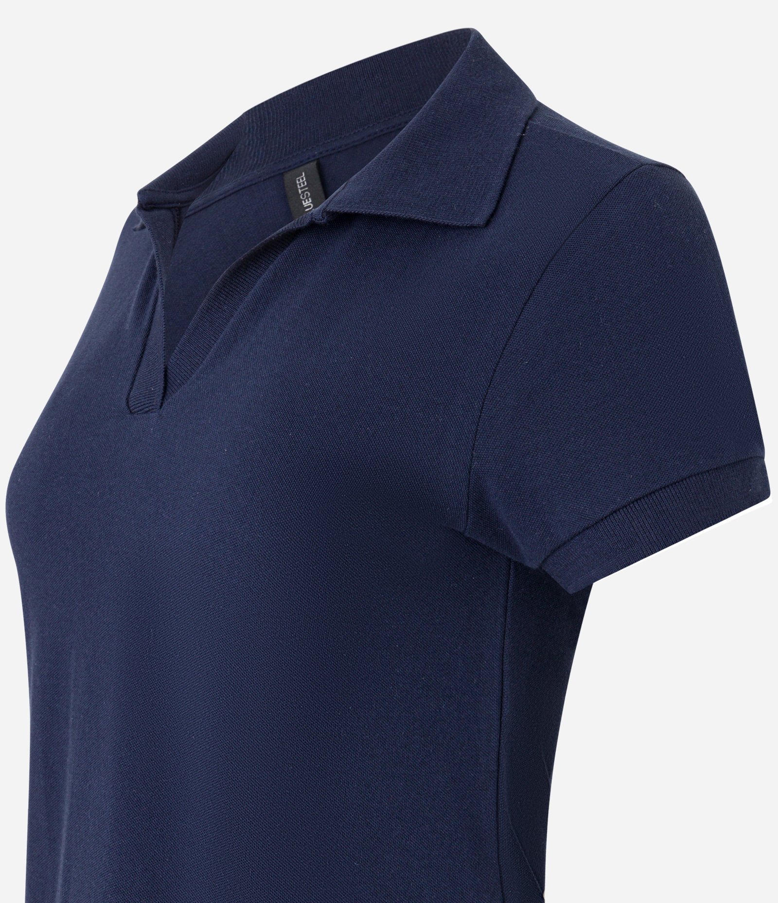 Blusa em Algodão com Gola Polo e Manga Curta Azul Marinho 5