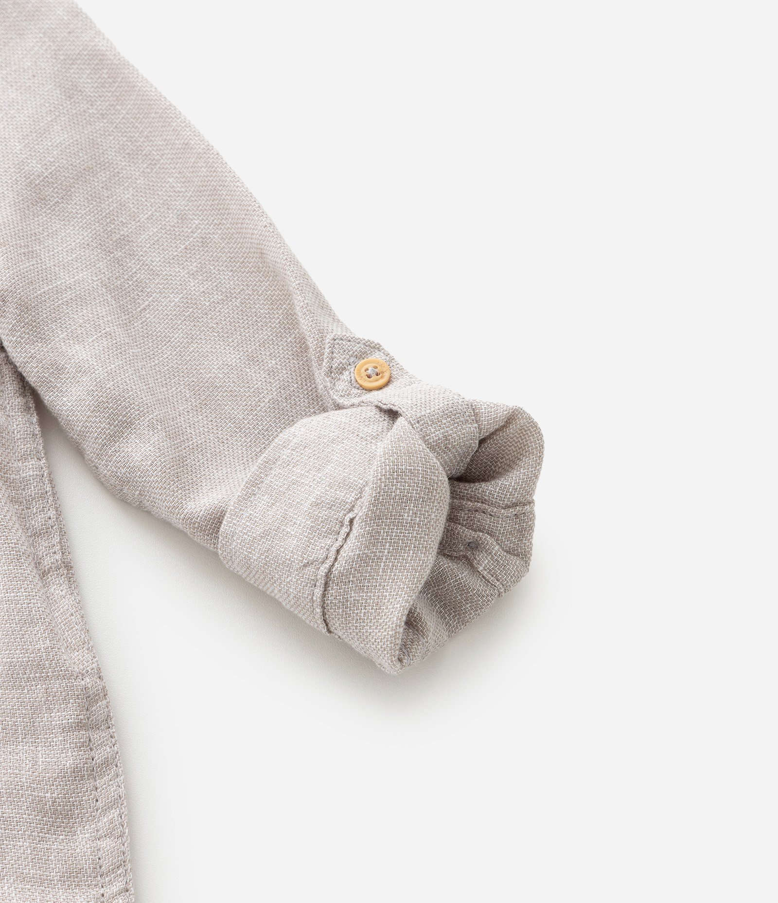 Camisa Infantil com Botões Contrastantes e Bolso - Tam 1 a 6 Anos Marrom 4