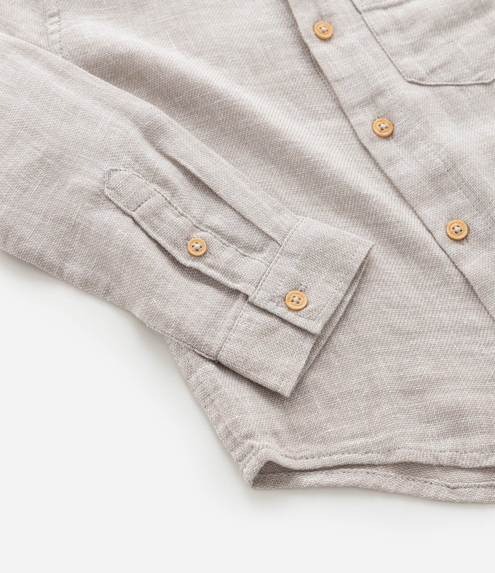 Camisa Infantil com Botões Contrastantes e Bolso - Tam 1 a 6 Anos Marrom 6