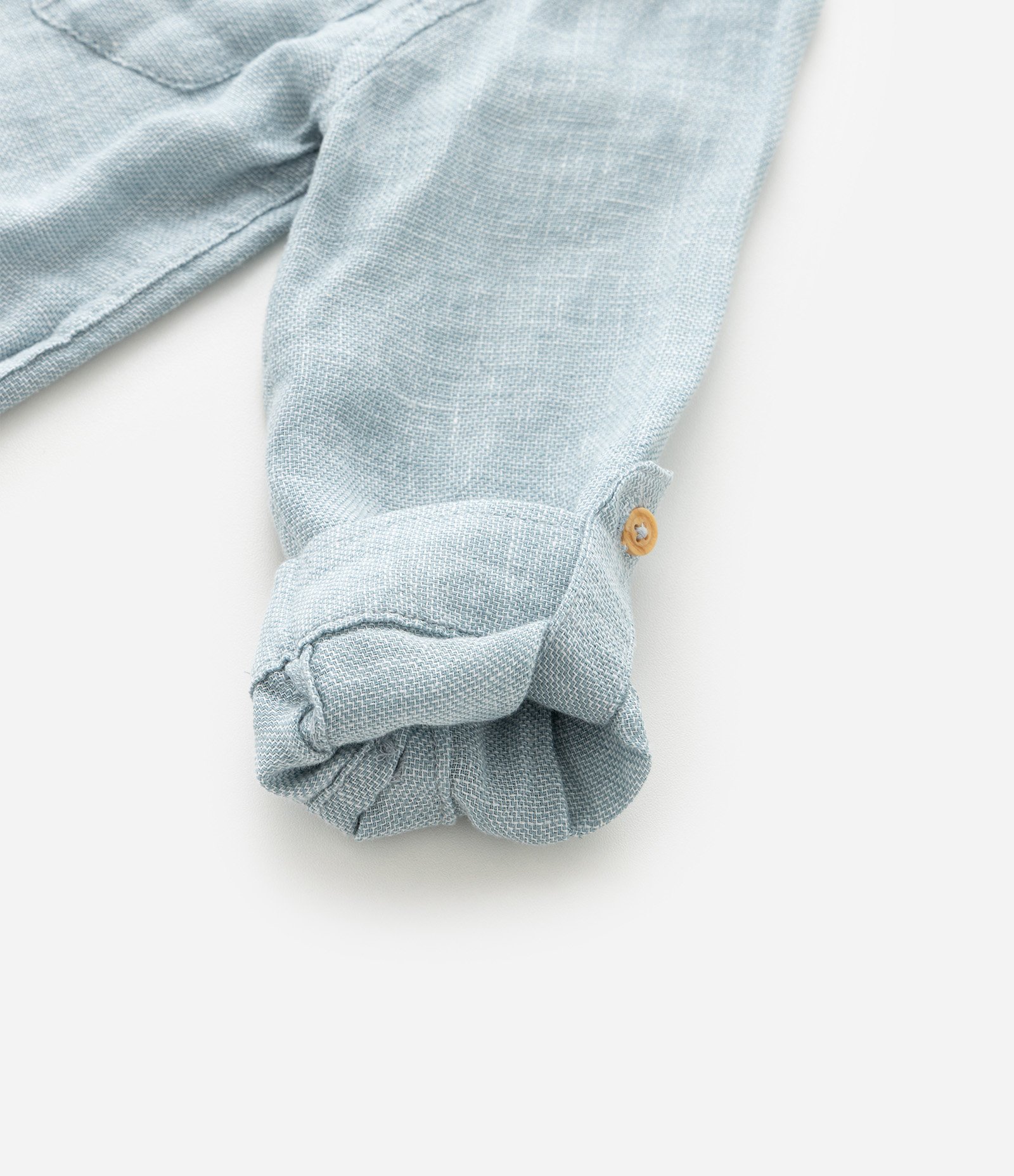 Camisa Infantil com Botões Contrastantes e Bolso - Tam 1 a 6 Anos Cinza 4