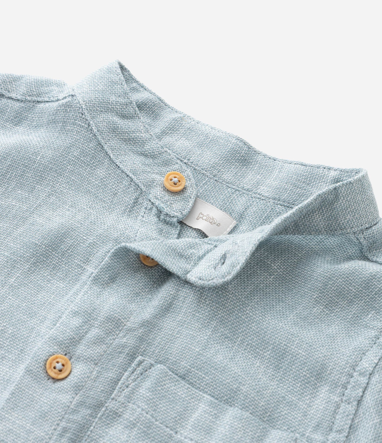 Camisa Infantil com Botões Contrastantes e Bolso - Tam 1 a 6 Anos Cinza 5