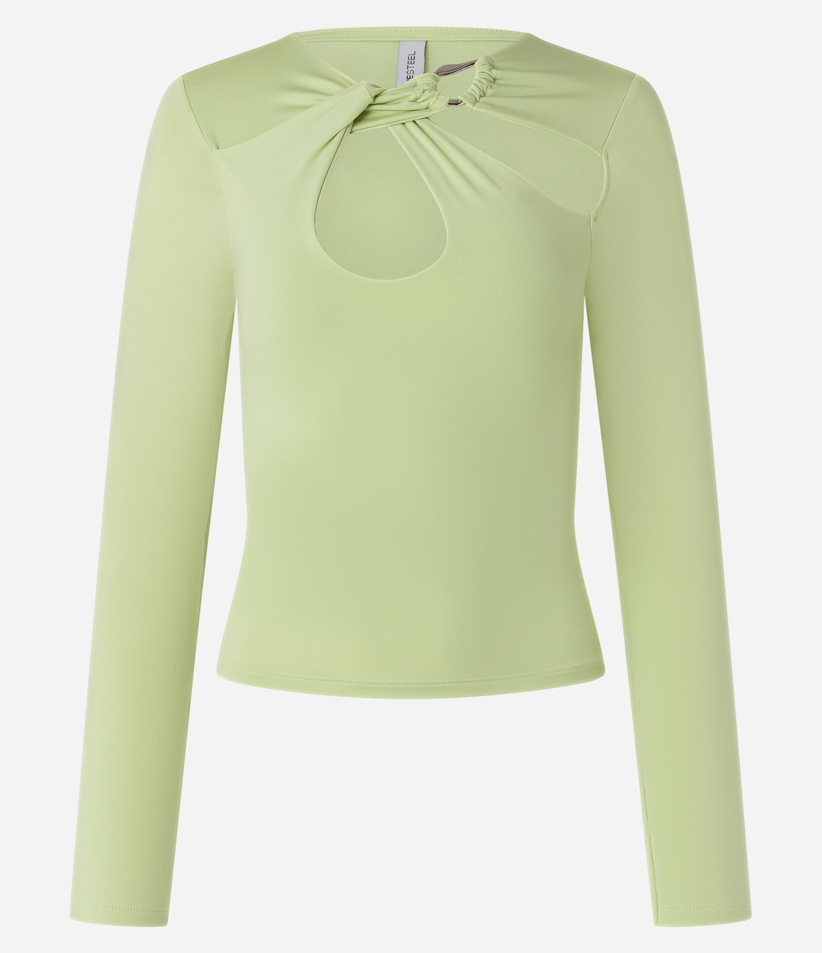 Blusa em Microfibra com Decote Diferenciado e Aviamento Frontal Verde 5