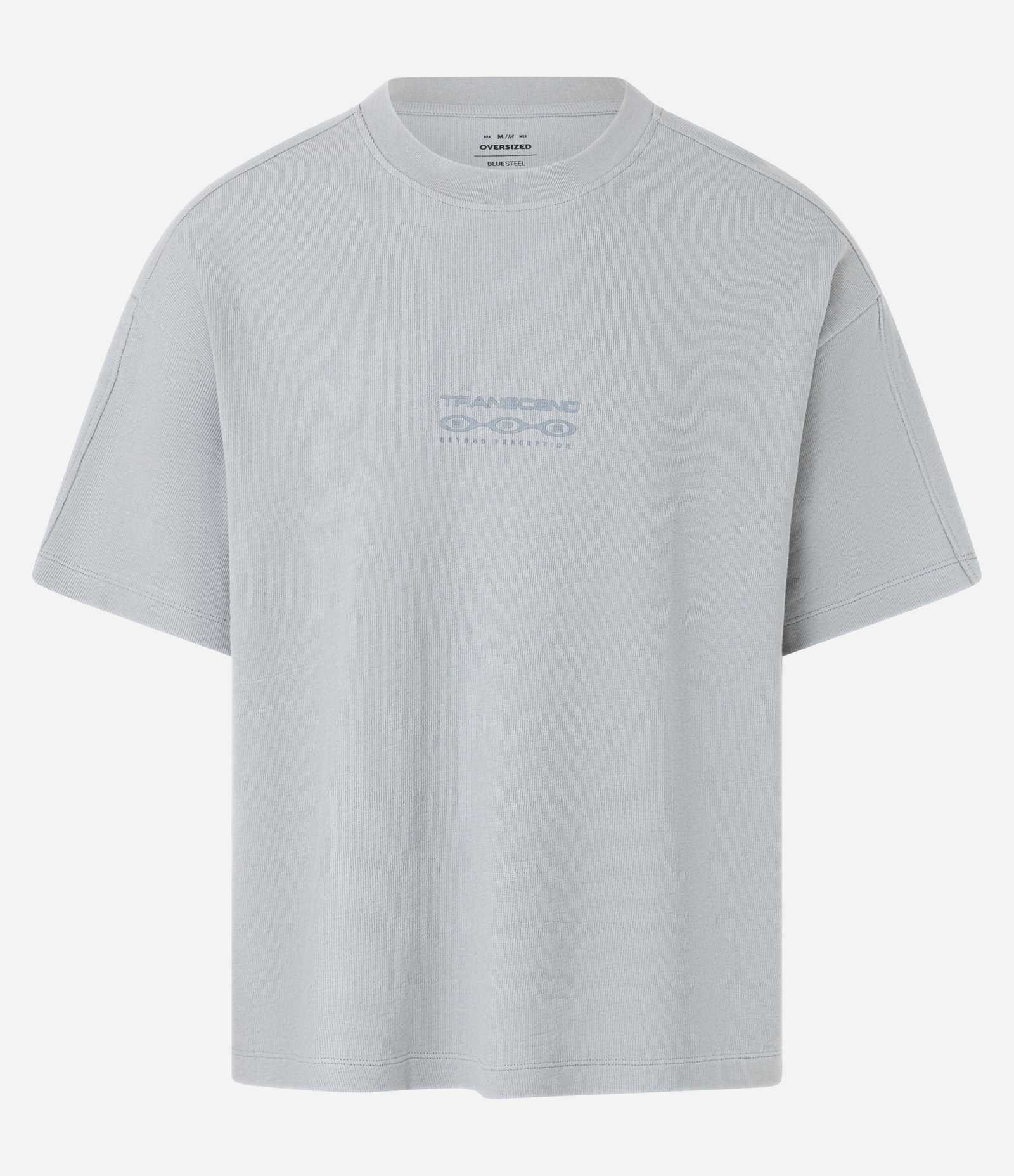 Camiseta Oversized em Algodão com Estampa Lettering Transcend Estonada Cinza 5