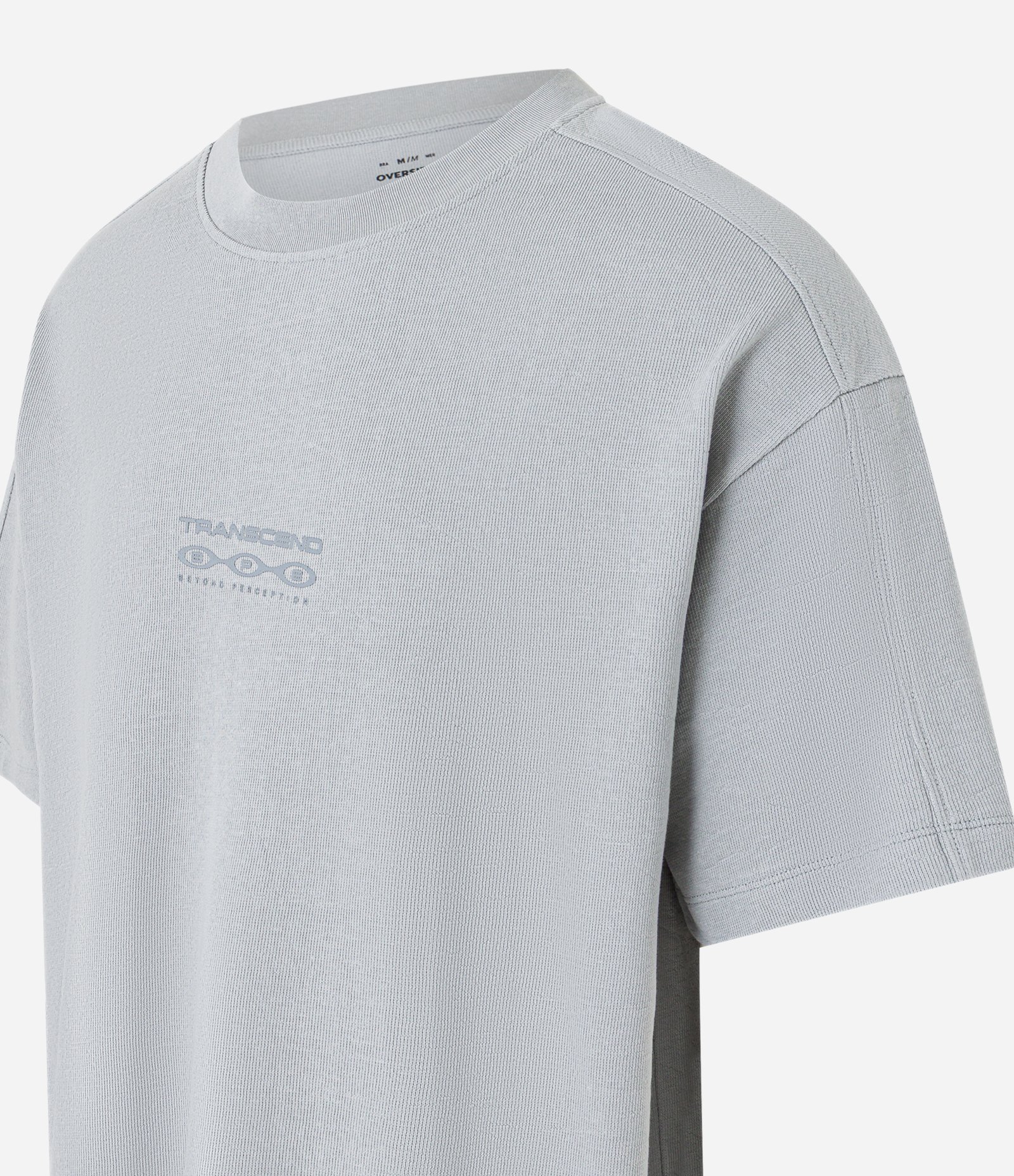 Camiseta Oversized em Algodão com Estampa Lettering Transcend Estonada Cinza 6
