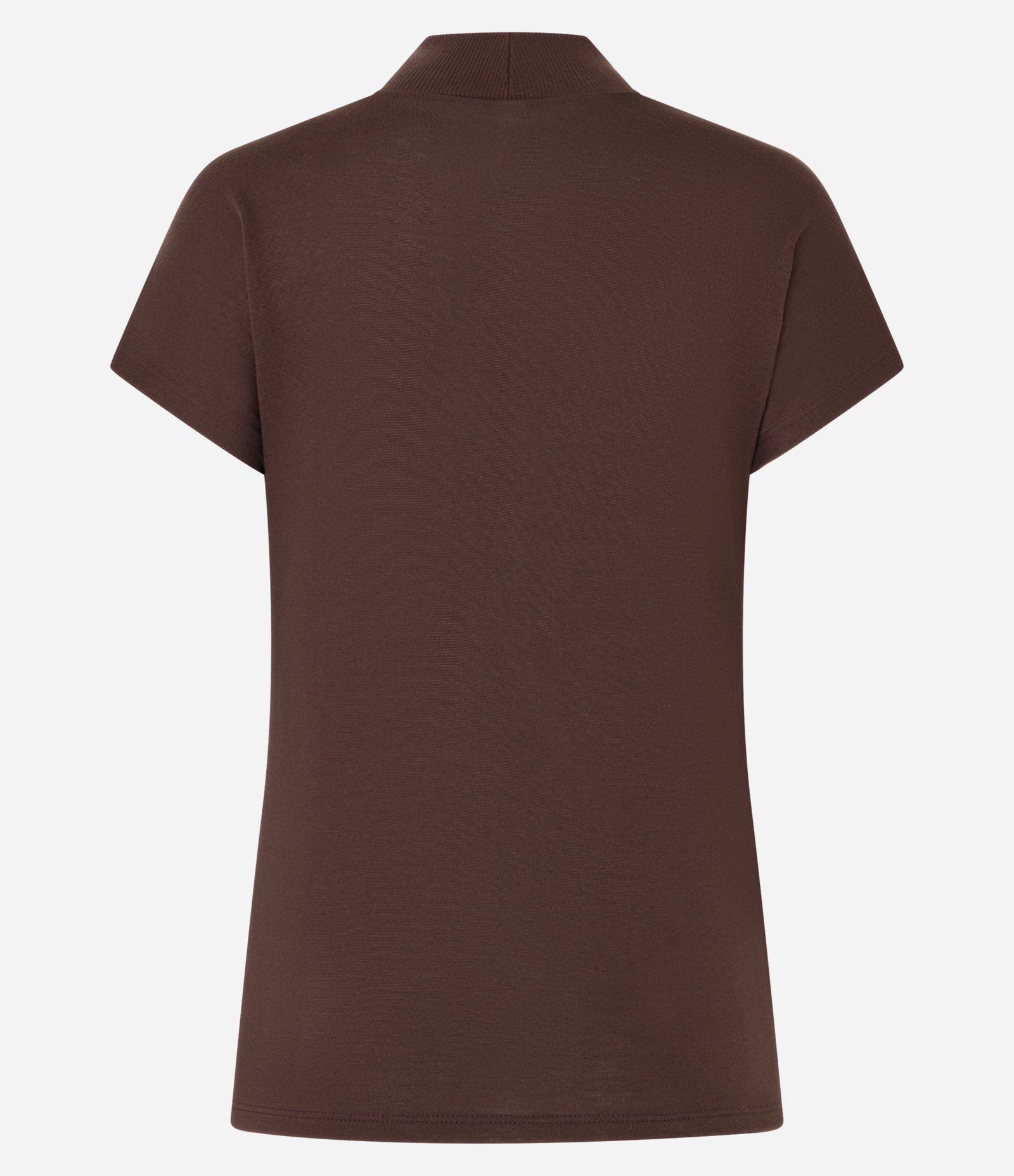 Blusa em Viscose com Golinha Alta e Sem Cava Marrom 3