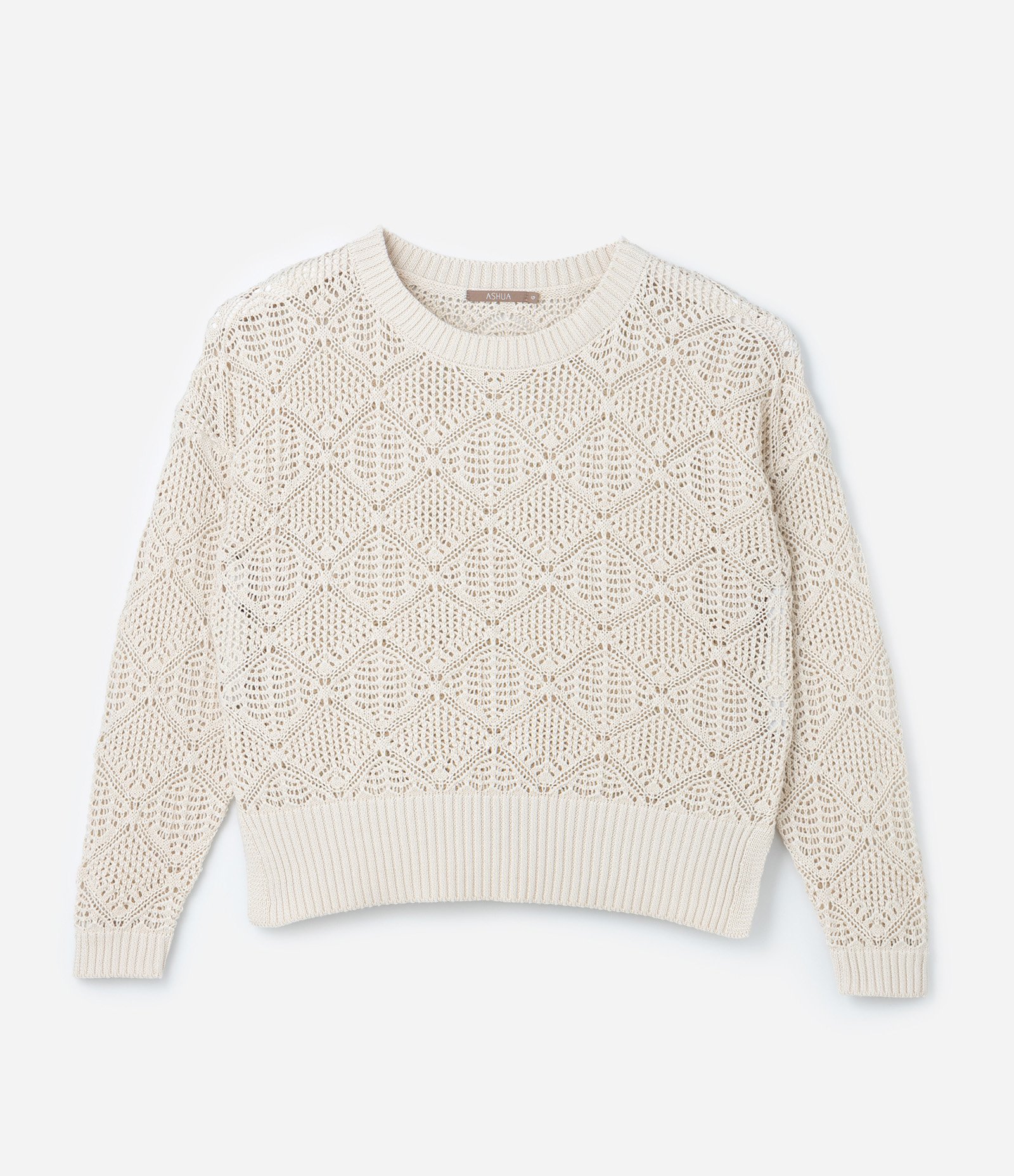 Blusa em Tricô com Ponto Aberto Curve & Plus Size Bege 4