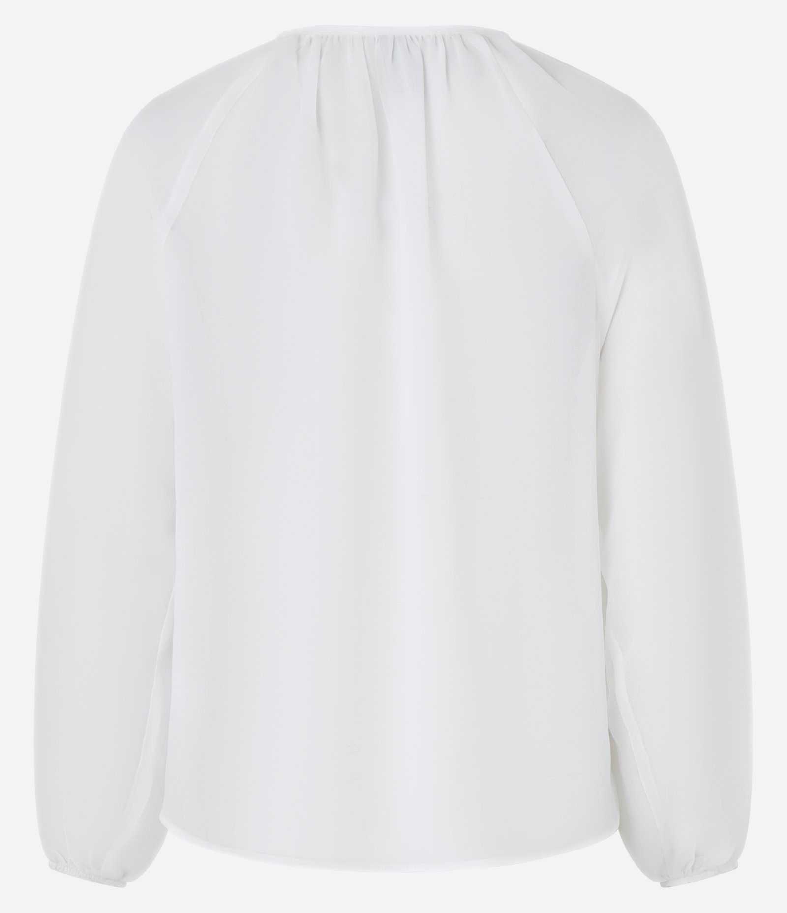 Blusa Bata Boho em Chiffon com Babados e Amarração Branco 5