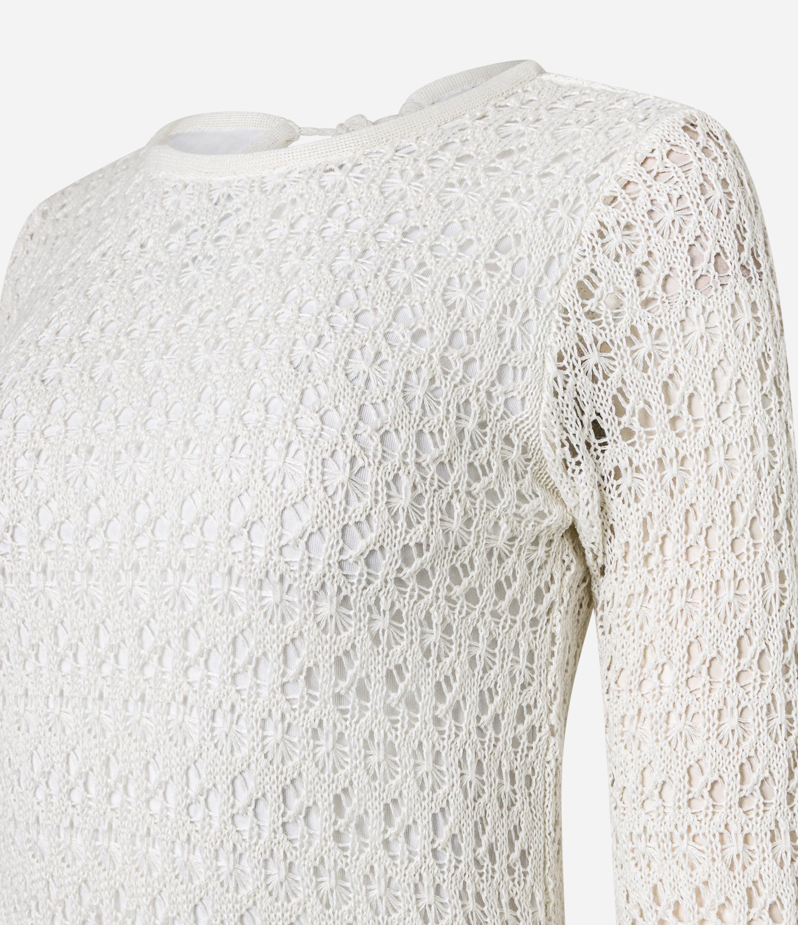 Vestido Curto em Tricô com Costas Abertas Branco 8