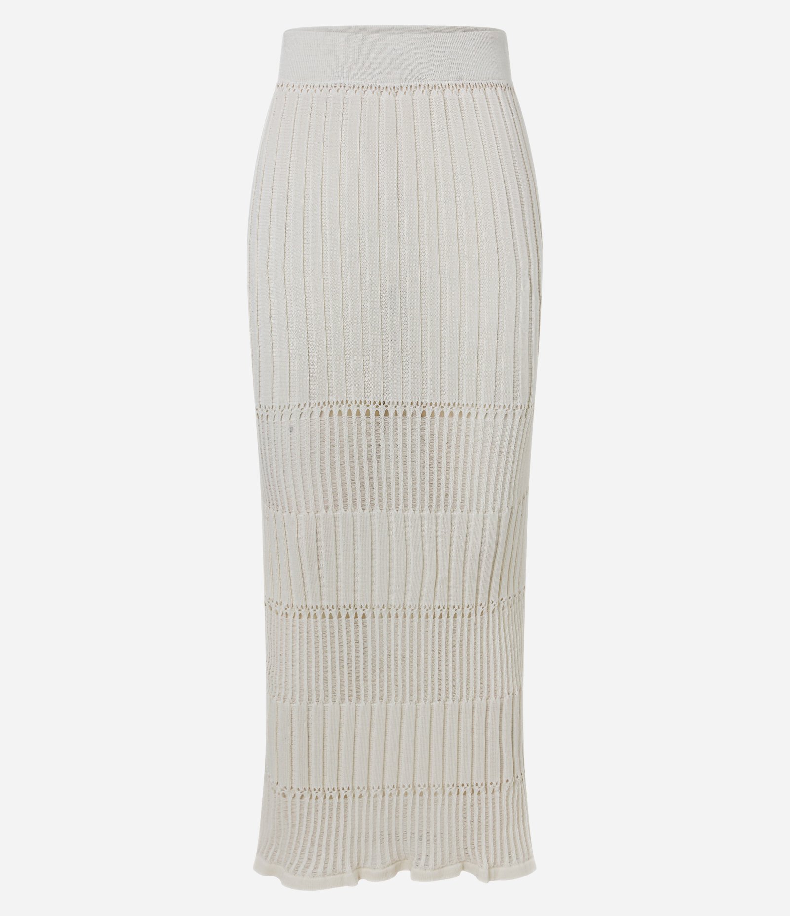 Saia New Midi em Tricô Texturizado Off White 5