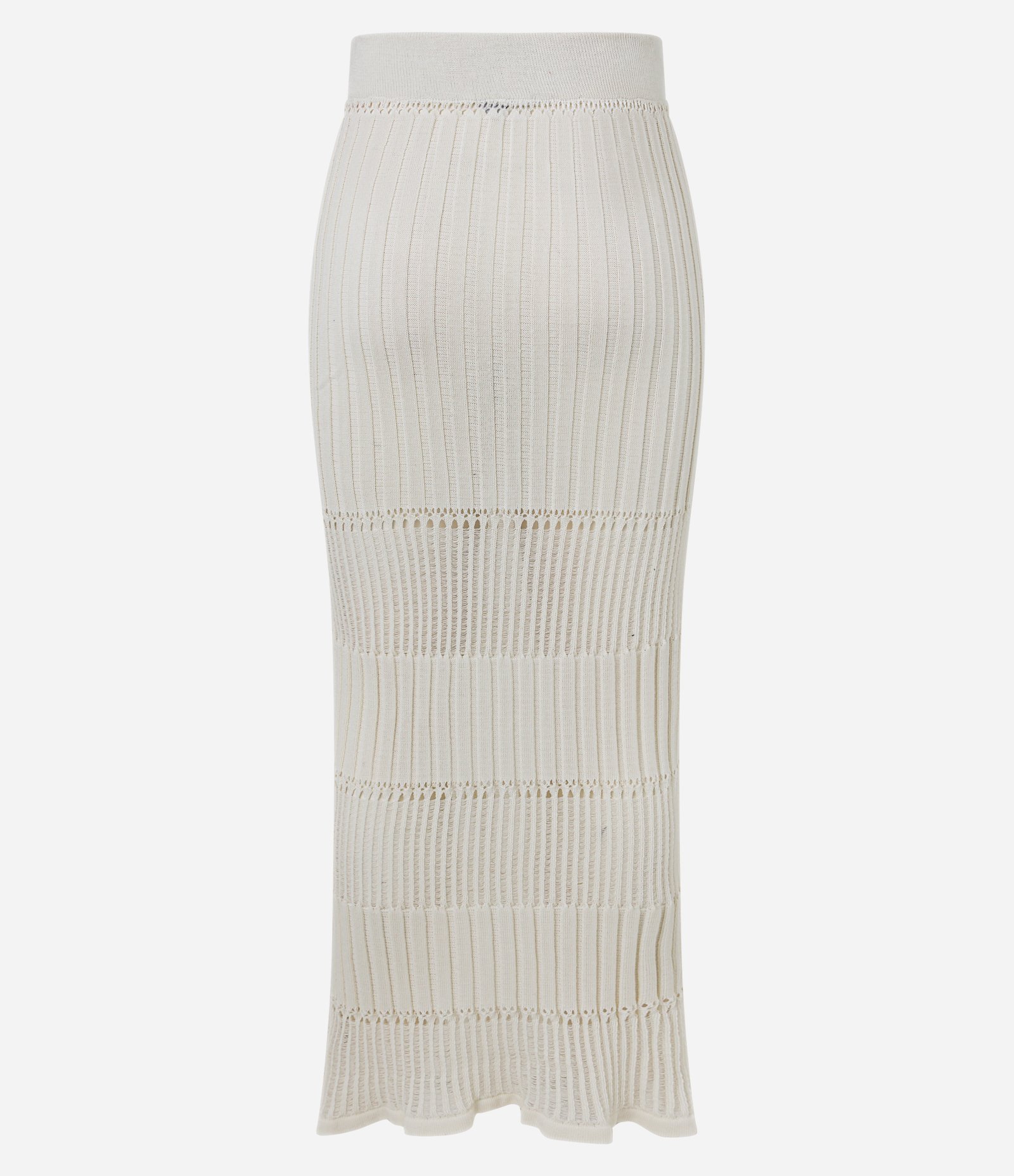 Saia New Midi em Tricô Texturizado Off White 6