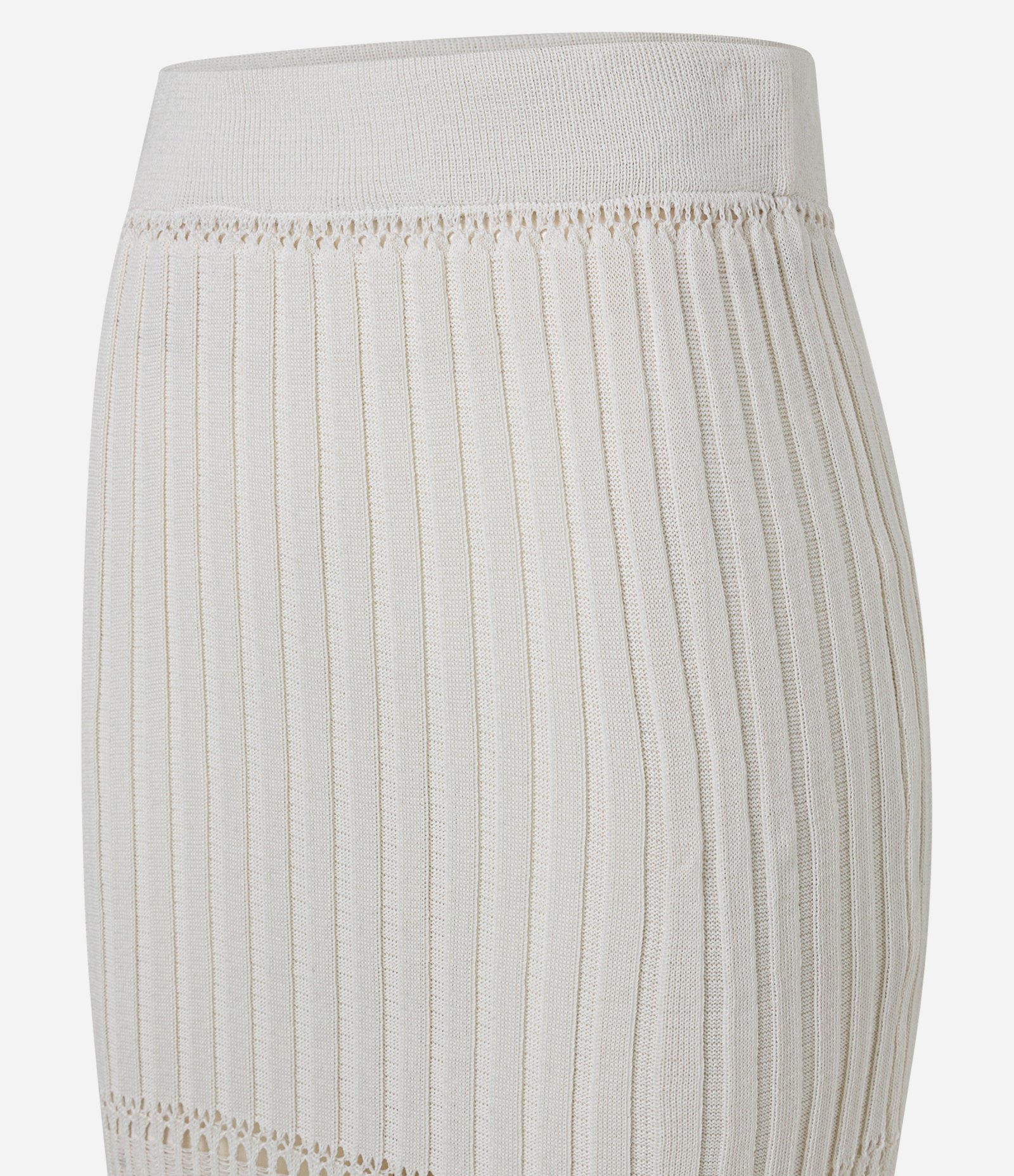 Saia New Midi em Tricô Texturizado Off White 7