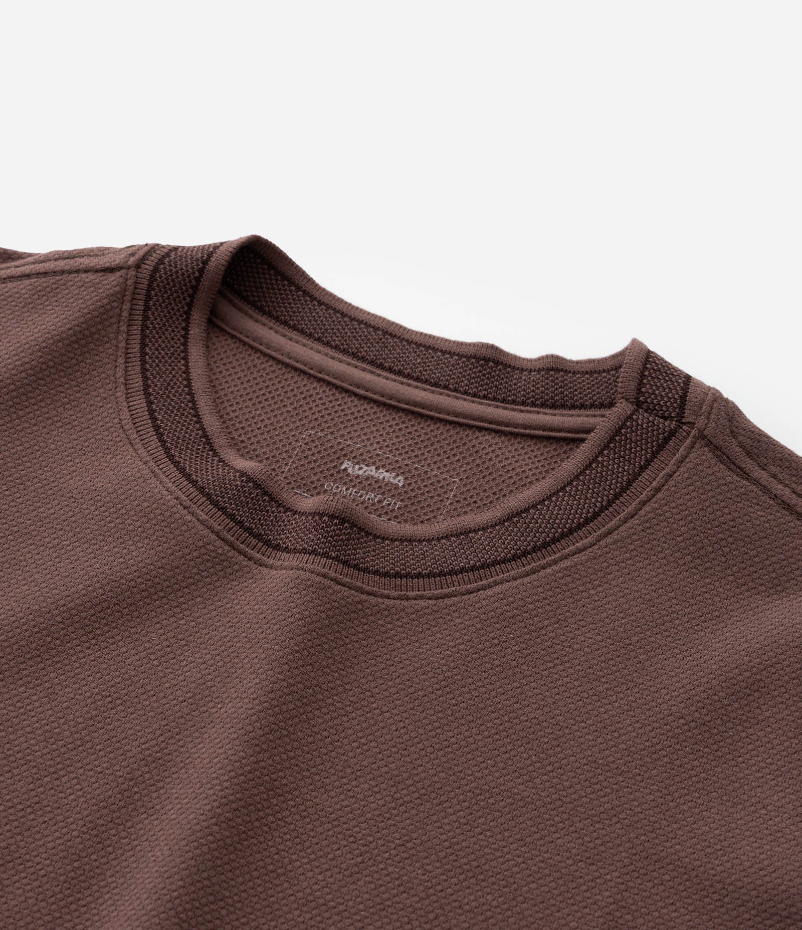 Camiseta Infantil Texturizada com Viés Contrastantes - 5 a 14 Anos Marrom 5