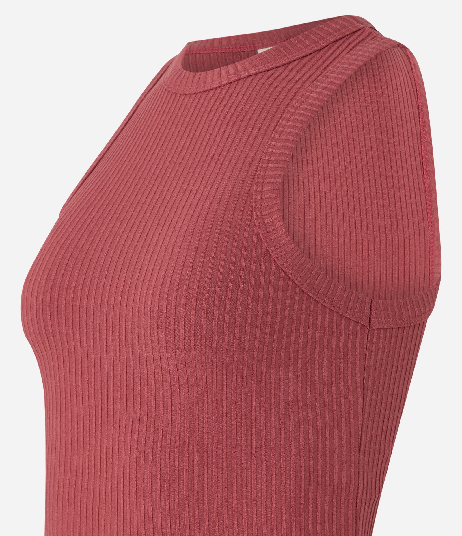 Blusa Regata em Ribana com Textura Canelada Vermelho 6