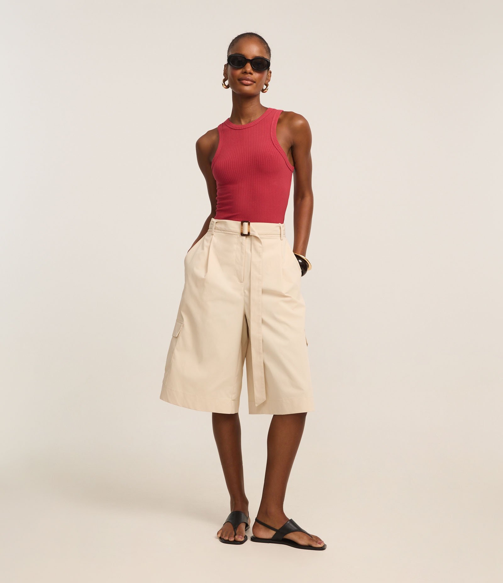 Blusa Regata em Ribana com Textura Canelada Vermelho 2