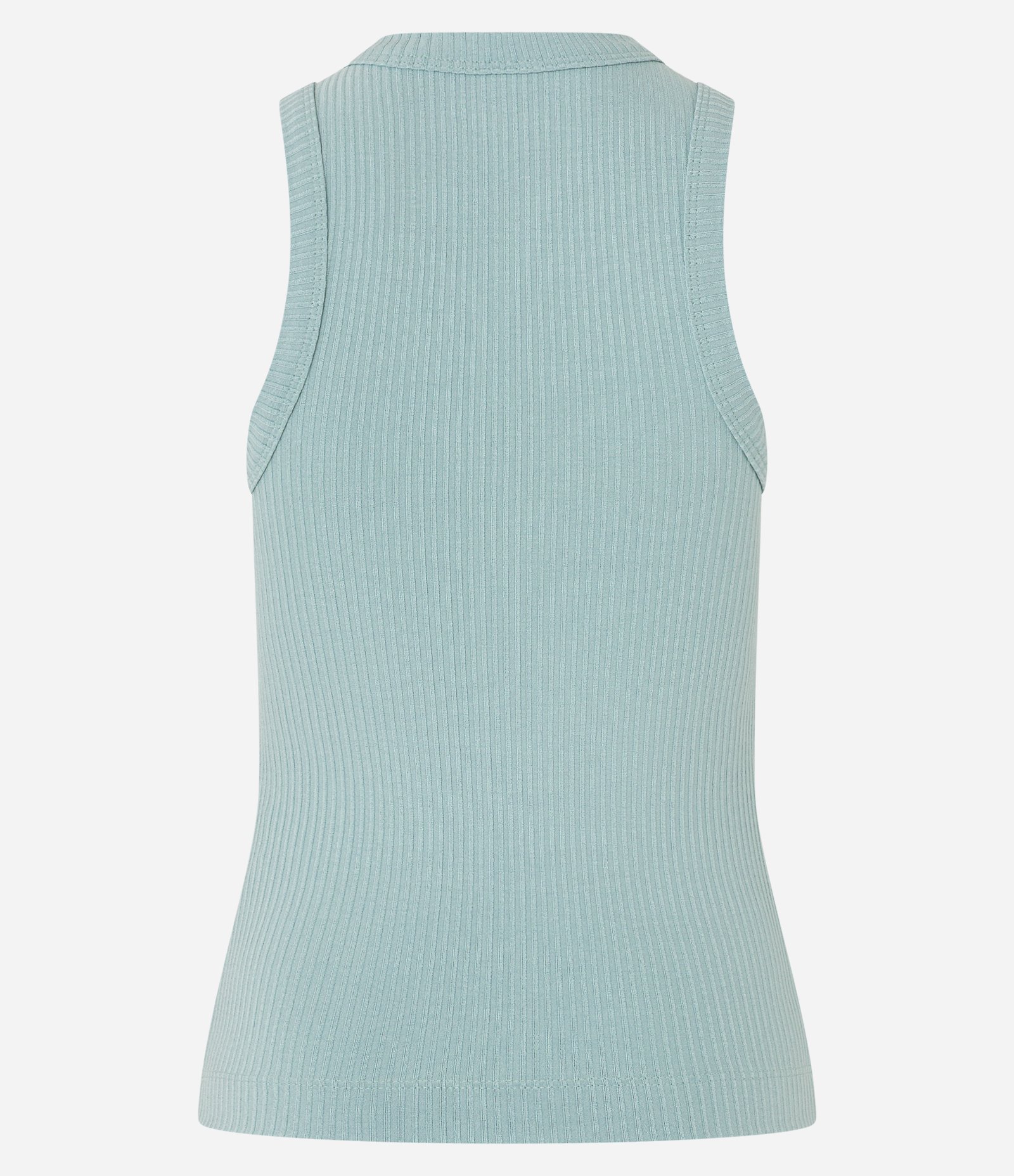 Blusa Regata em Ribana com Textura Canelada Azul 7