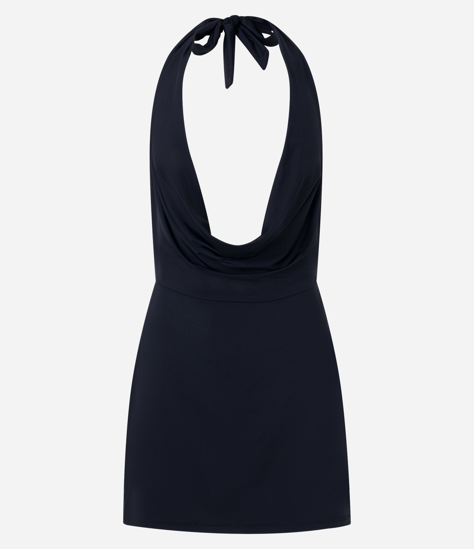 Saída de Praia Vestido Curto com Decote Degagê Preto 5