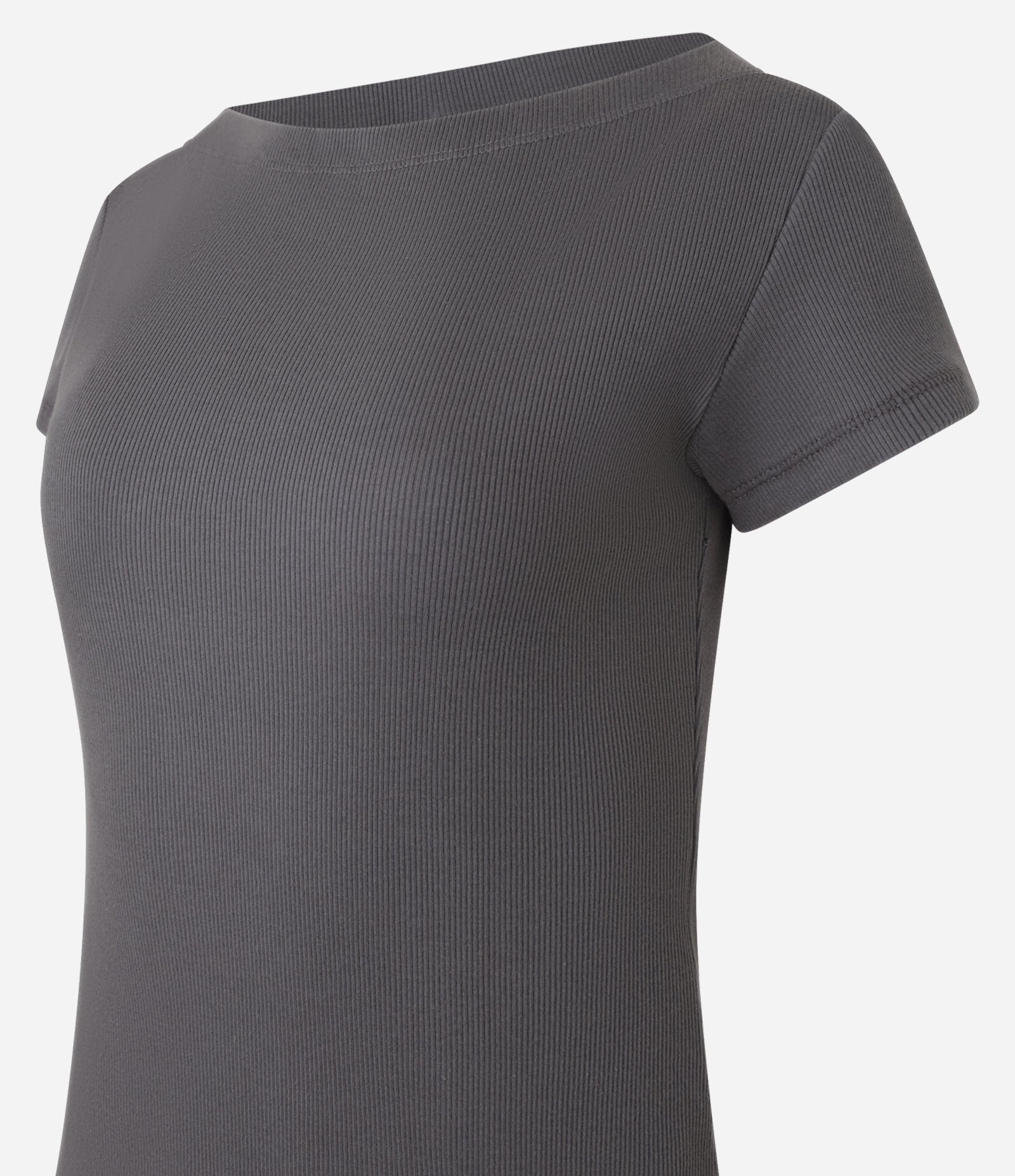 Blusa em Ribana com Decote Canoa e Manga Curta 6