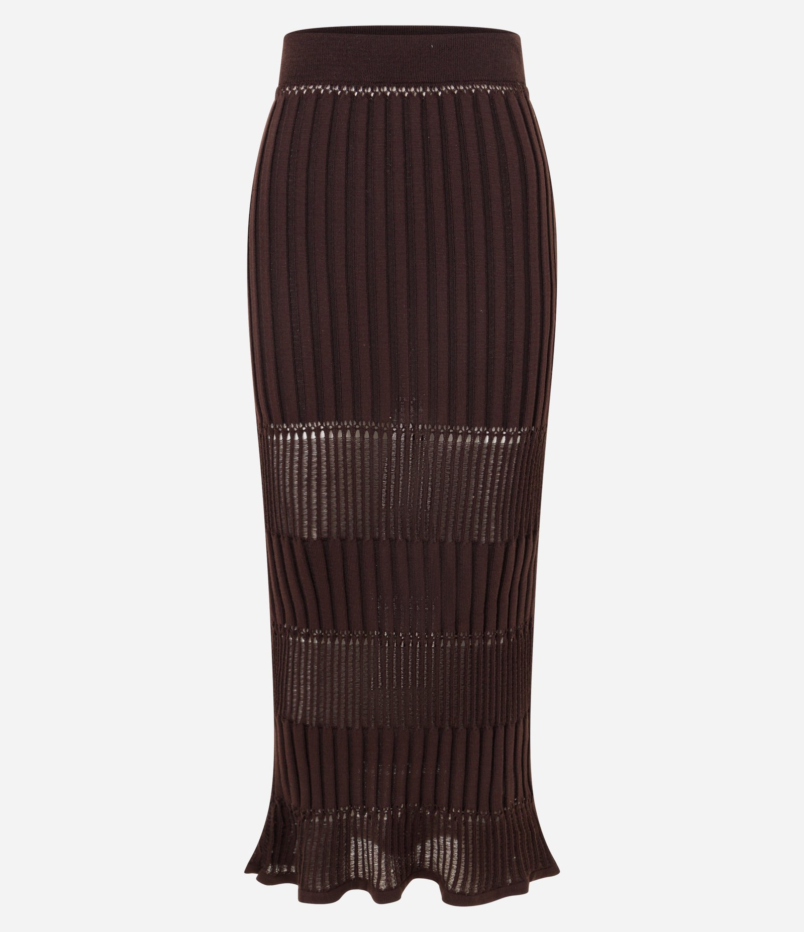 Saia New Midi em Tricô Texturizado Marrom 8