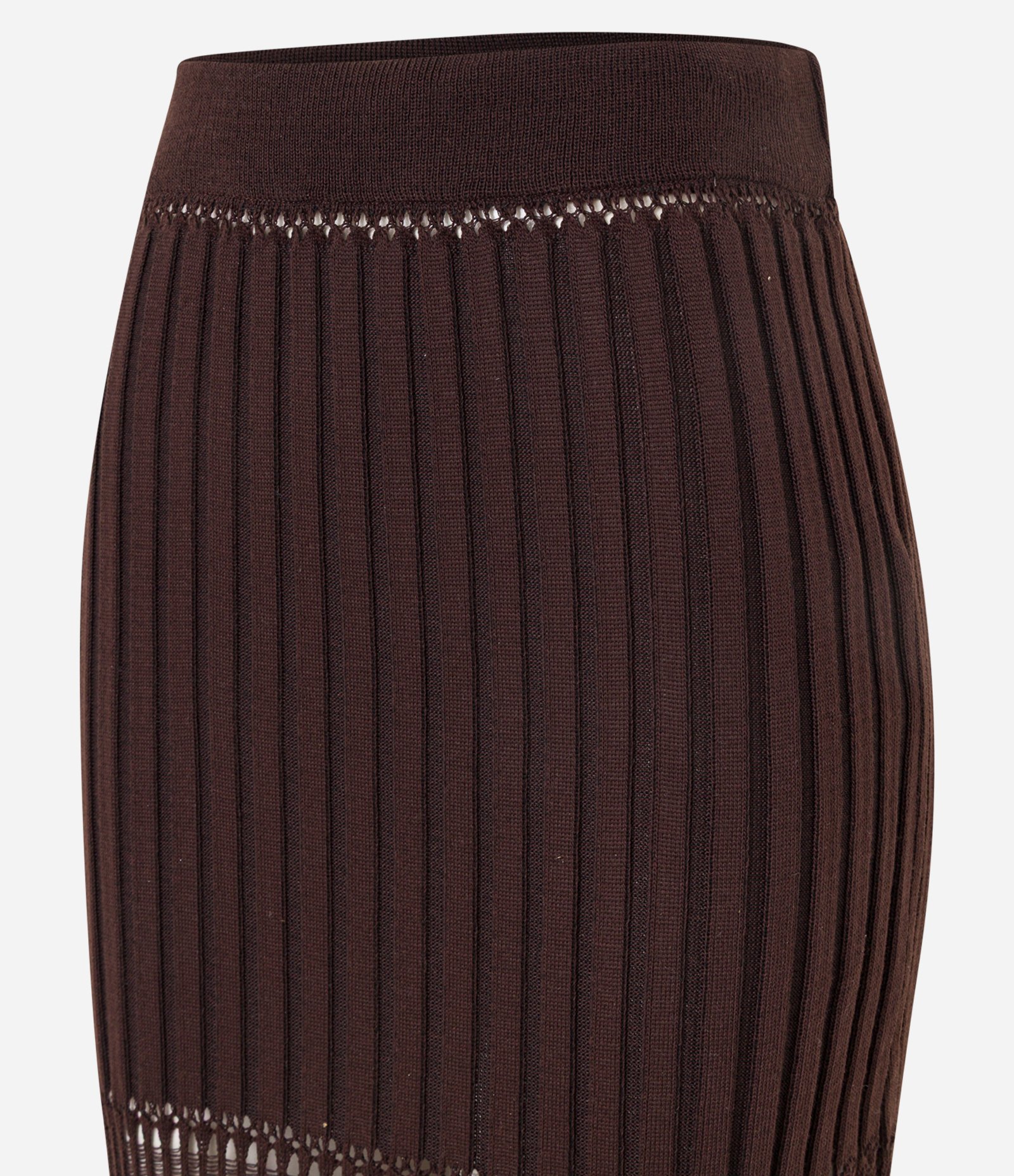 Saia New Midi em Tricô Texturizado Marrom 9