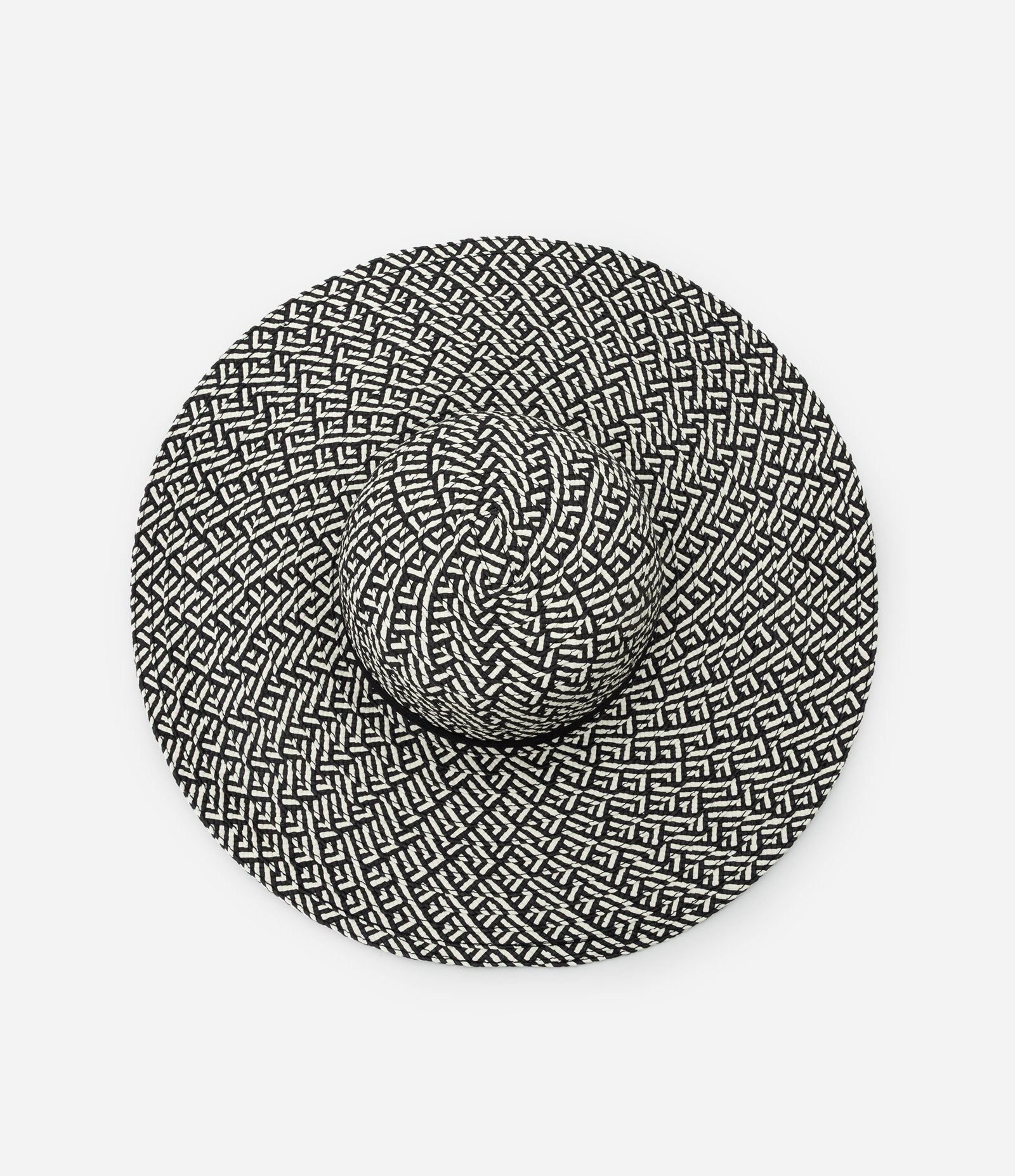 Chapéu de Praia Aba Grande em Palha Bicolor Preto 5