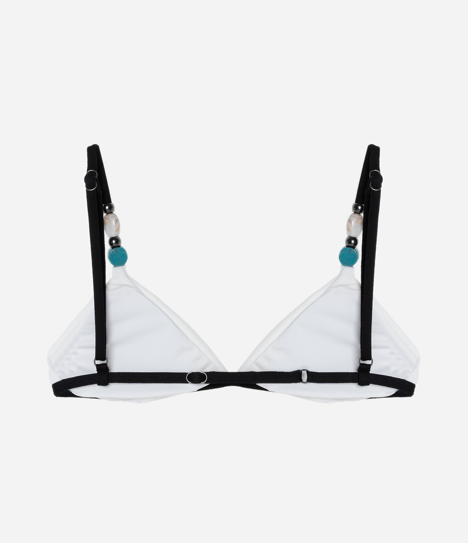 Biquíni Top Triangulo Fixo Texturizado com Aviamentos nas Alças Branco 5