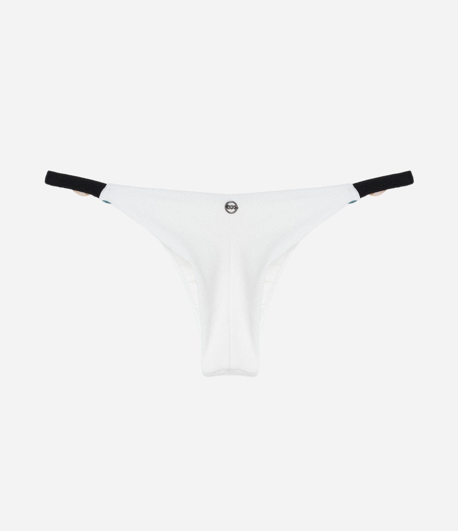 Biquíni Calcinha String Texturizada com Fio Duplo e Aviamentos Resinados Branco 6