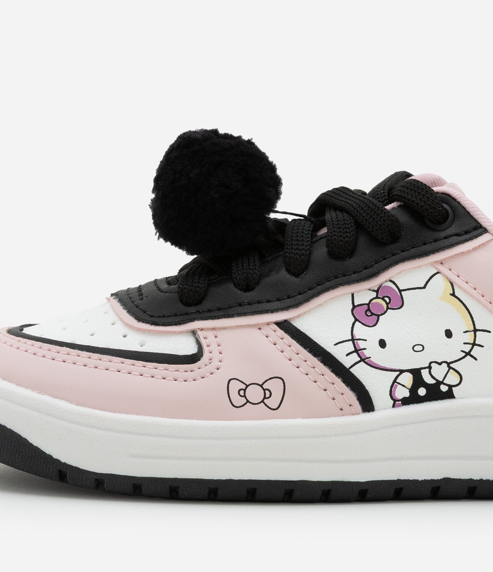 Tênis Infantil com Estampa Hello Kitty e Pompom - Tam 28 a 34 Rosa/Preto/Branco 2