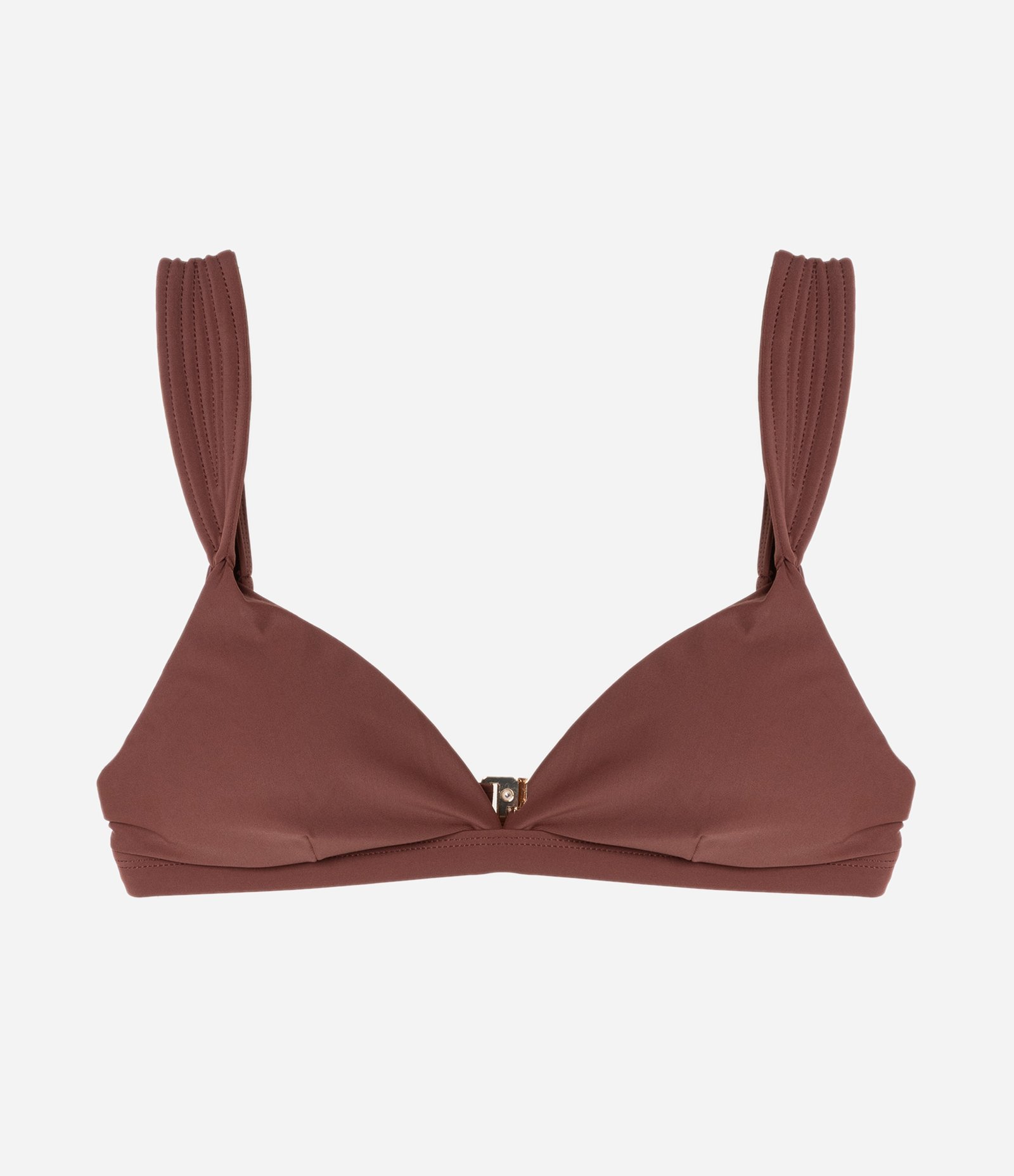 Biquini Top Triangulo Fixo em Microfibra com Alça Padding Marrom 4