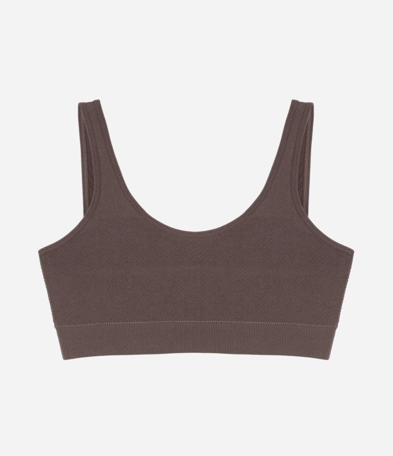 Sutiã Top em Poliamida Texturizada Seamless Marrom 6