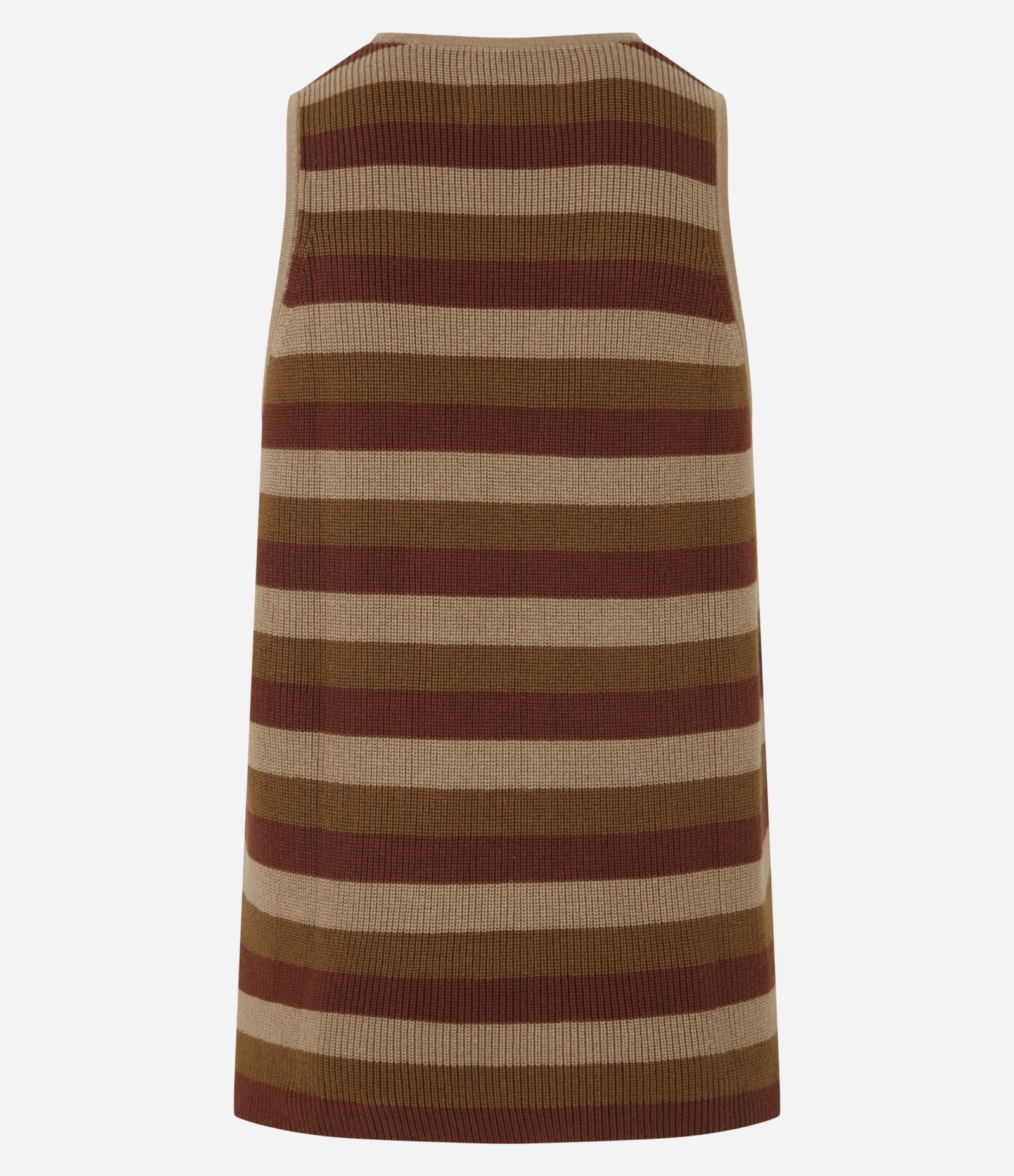 Regata em Crochê Com Estampa de Listras e Textura Marrom 7