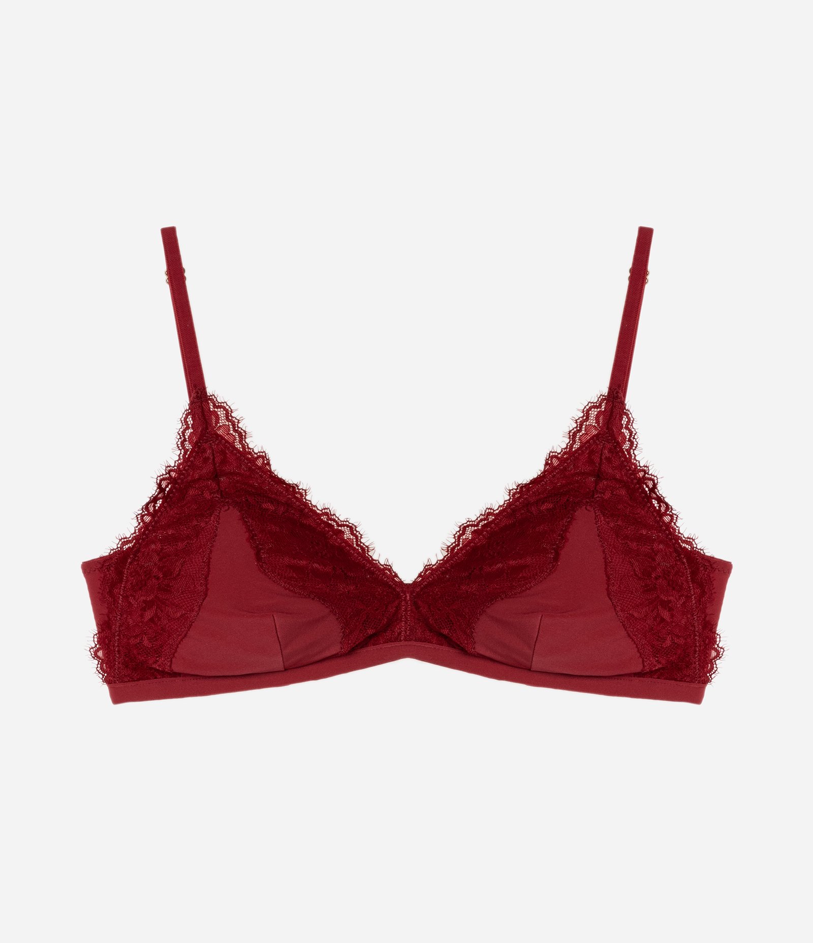 Sutiã Top em Microfibra com Detalhes em Renda e Bojo Removível Vermelho 1