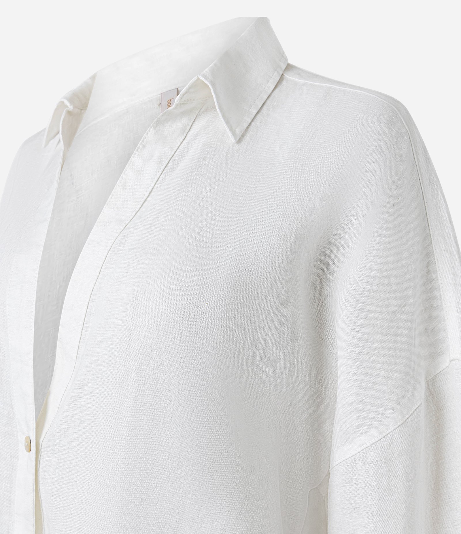 Saída de Praia Camisa em Linho Puro com Barra Mullet Branco 6