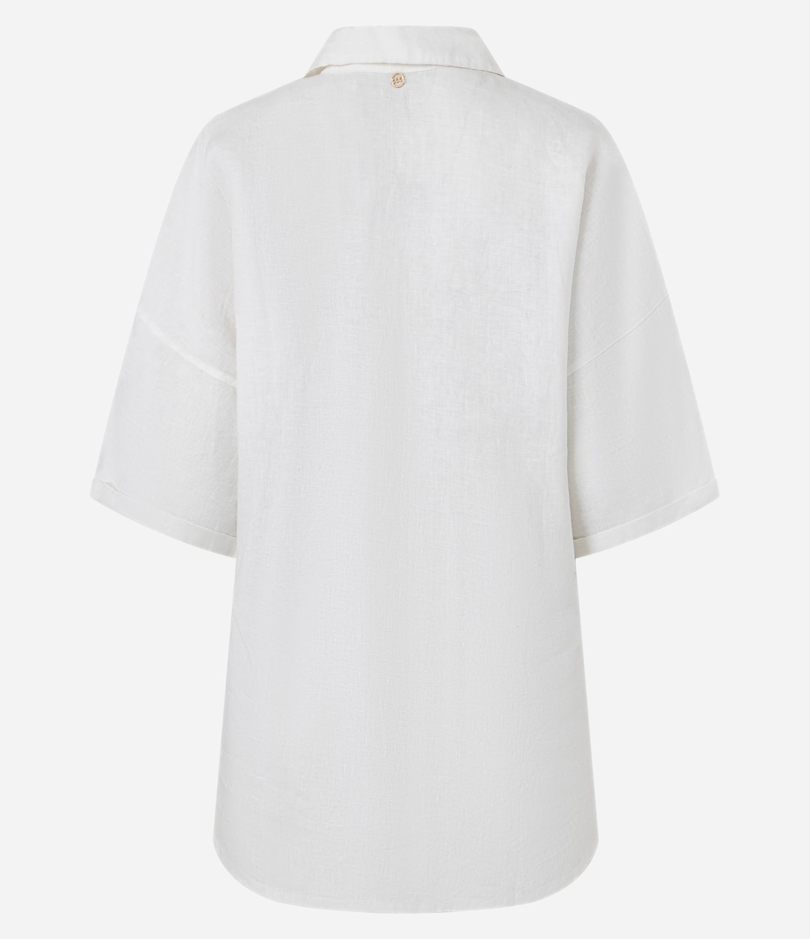 Saída de Praia Camisa em Linho Puro com Barra Mullet Branco 7
