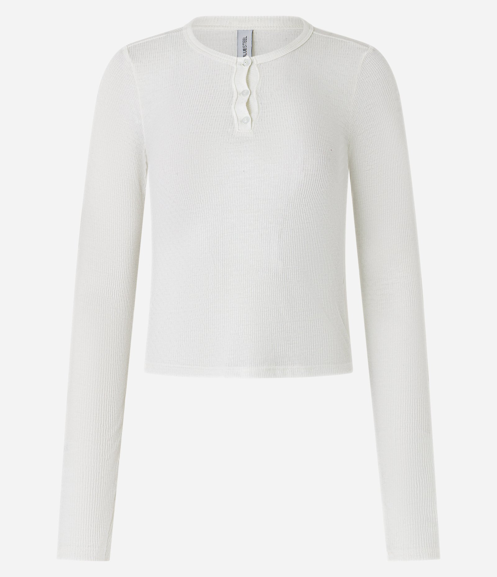 Blusa em Ribana com Botões no Decote Branco 4