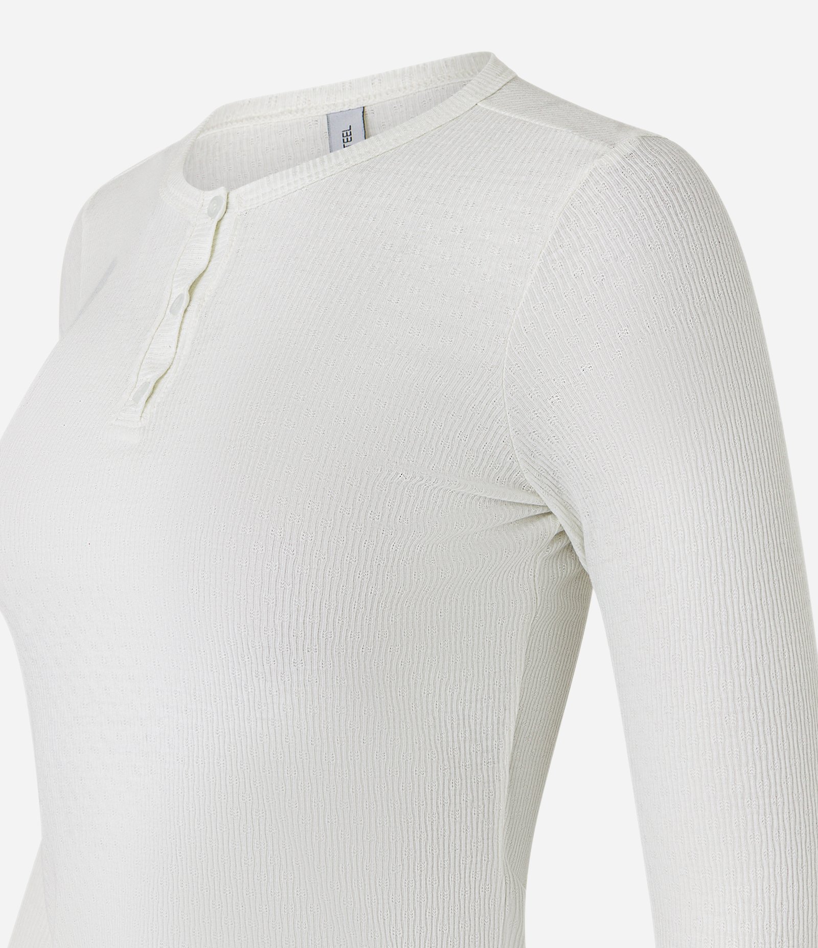 Blusa em Ribana com Botões no Decote Branco 5