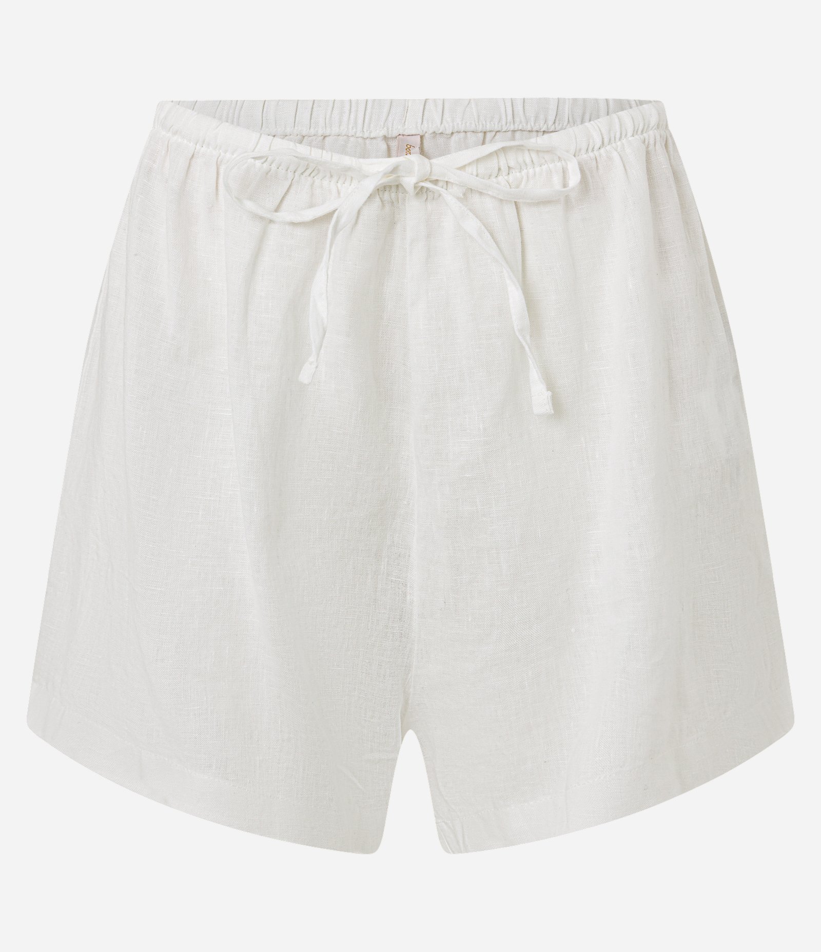 Saída de Praia Short em Linho Puro Branco 6