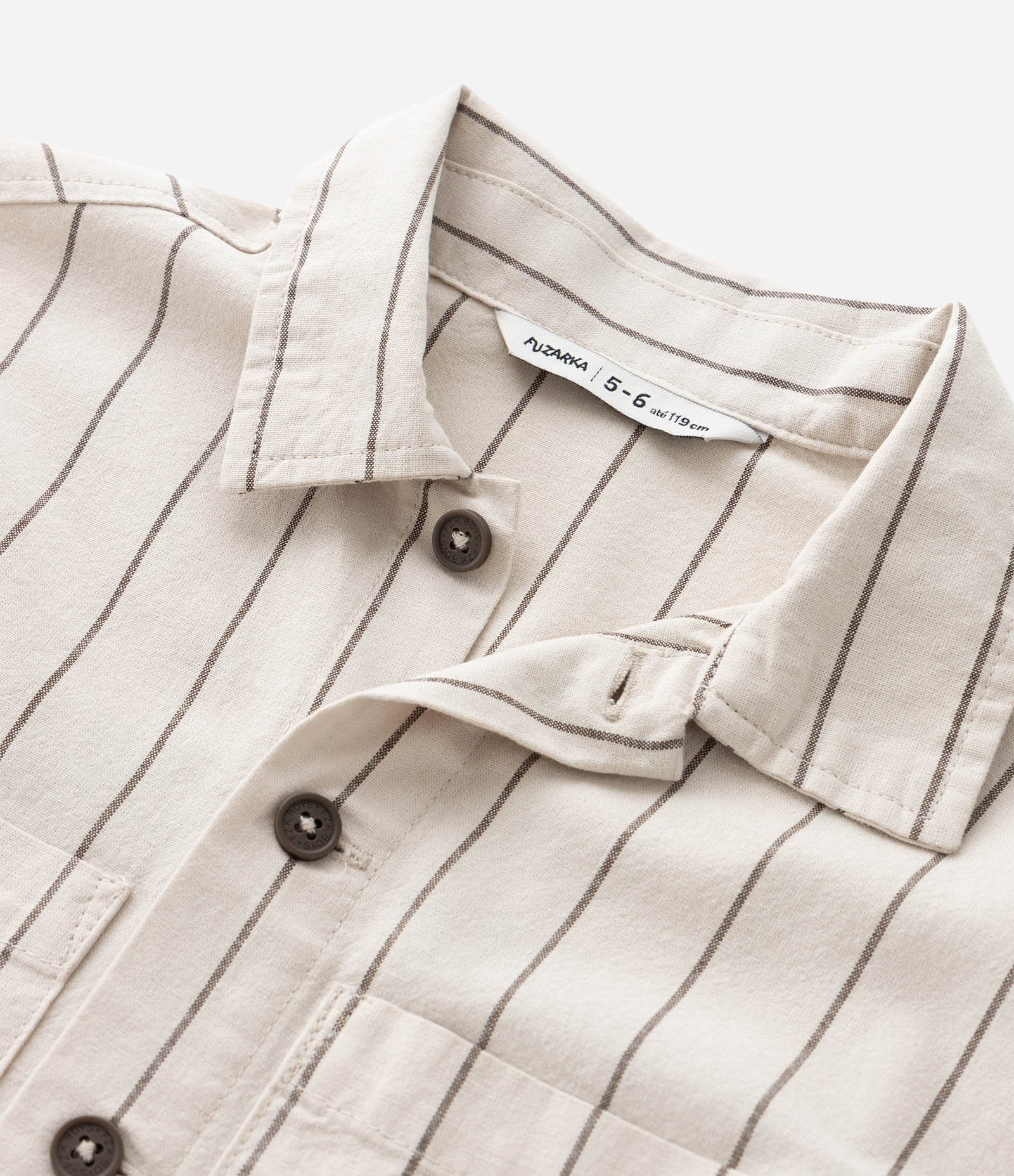 Camisa Infantil em Sarja com Estampa de Listra e Lettering Fast Speed - Tam 5 a 14 Anos Bege 5