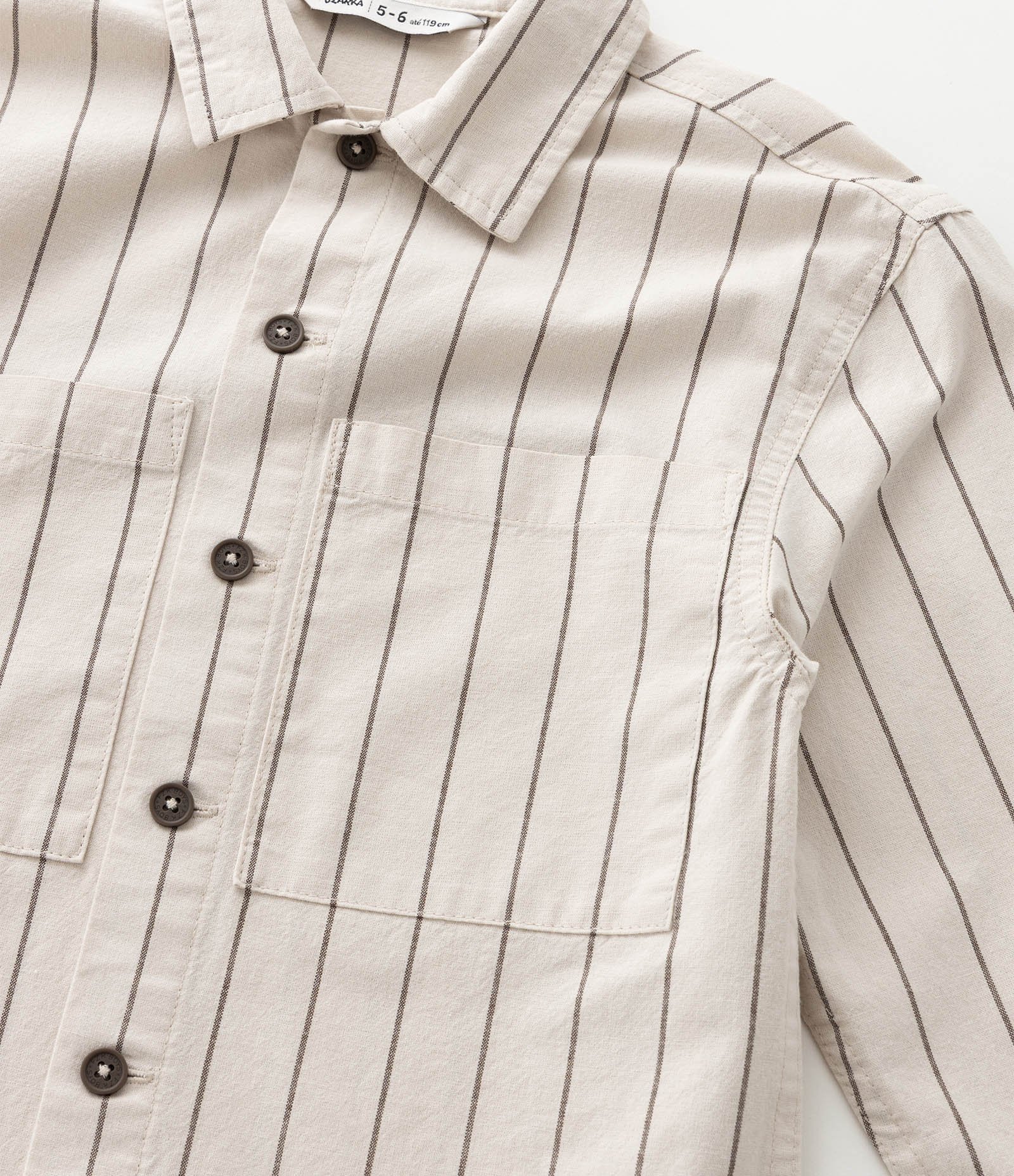 Camisa Infantil em Sarja com Estampa de Listra e Lettering Fast Speed - Tam 5 a 14 Anos Bege 6