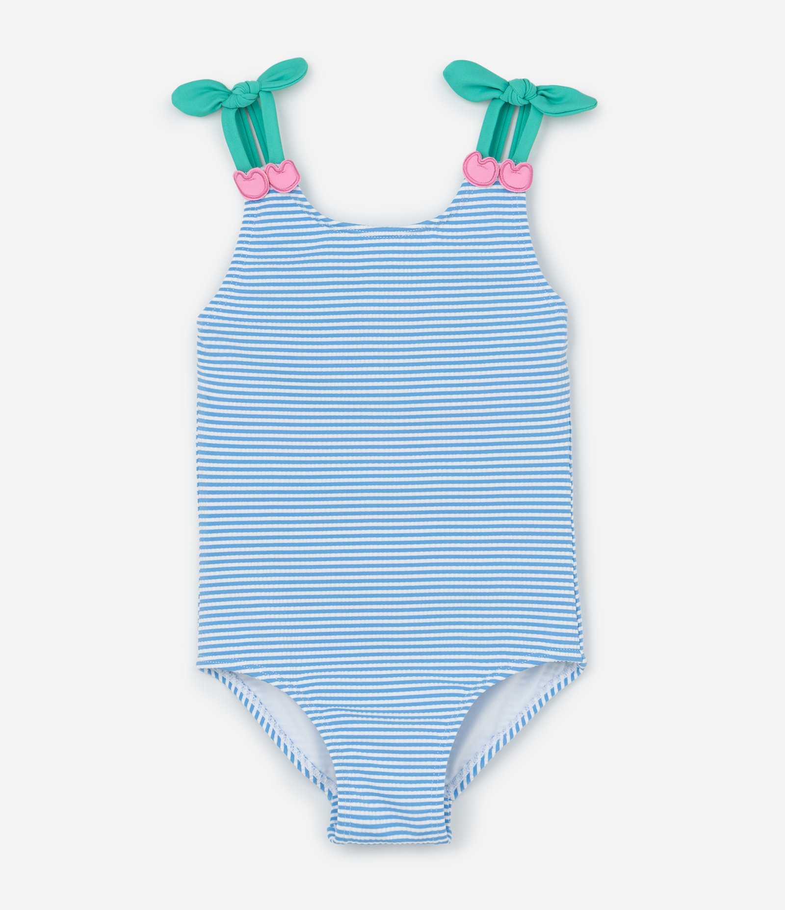 Maiô Infantil com Estampa Listrada e Cerejas Aplicadas - Tam 1 a 4 Anos
1 ao 4 Azul/Branco 1