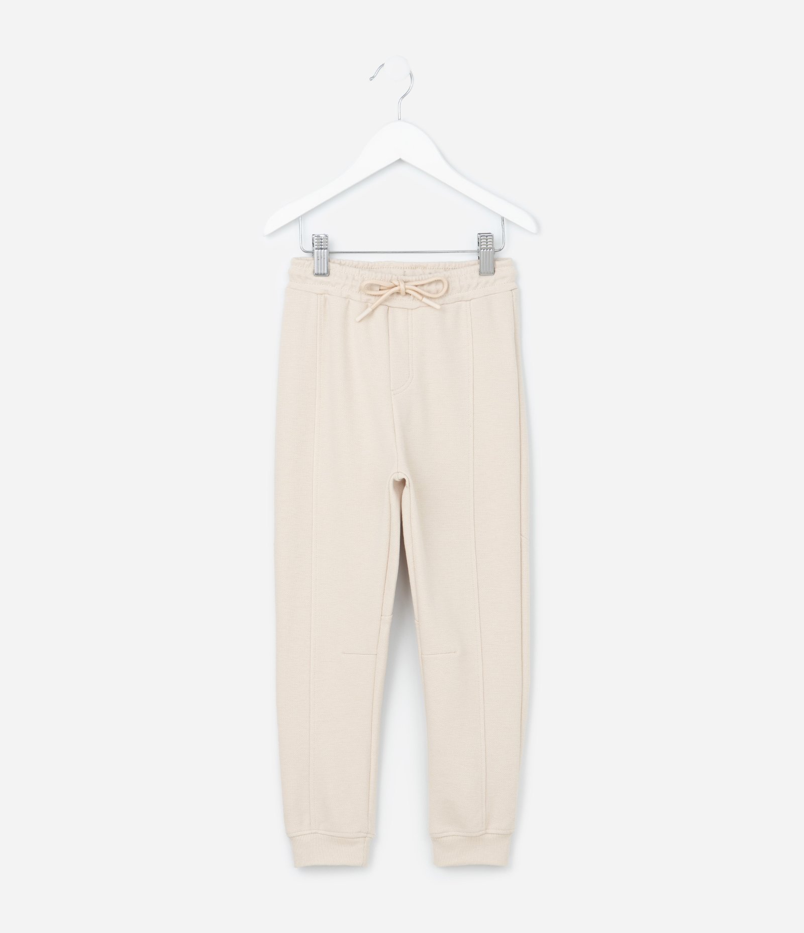 Calça Infantil em Piquet com Recortes - Tam 1 a 6 Anos Bege 1