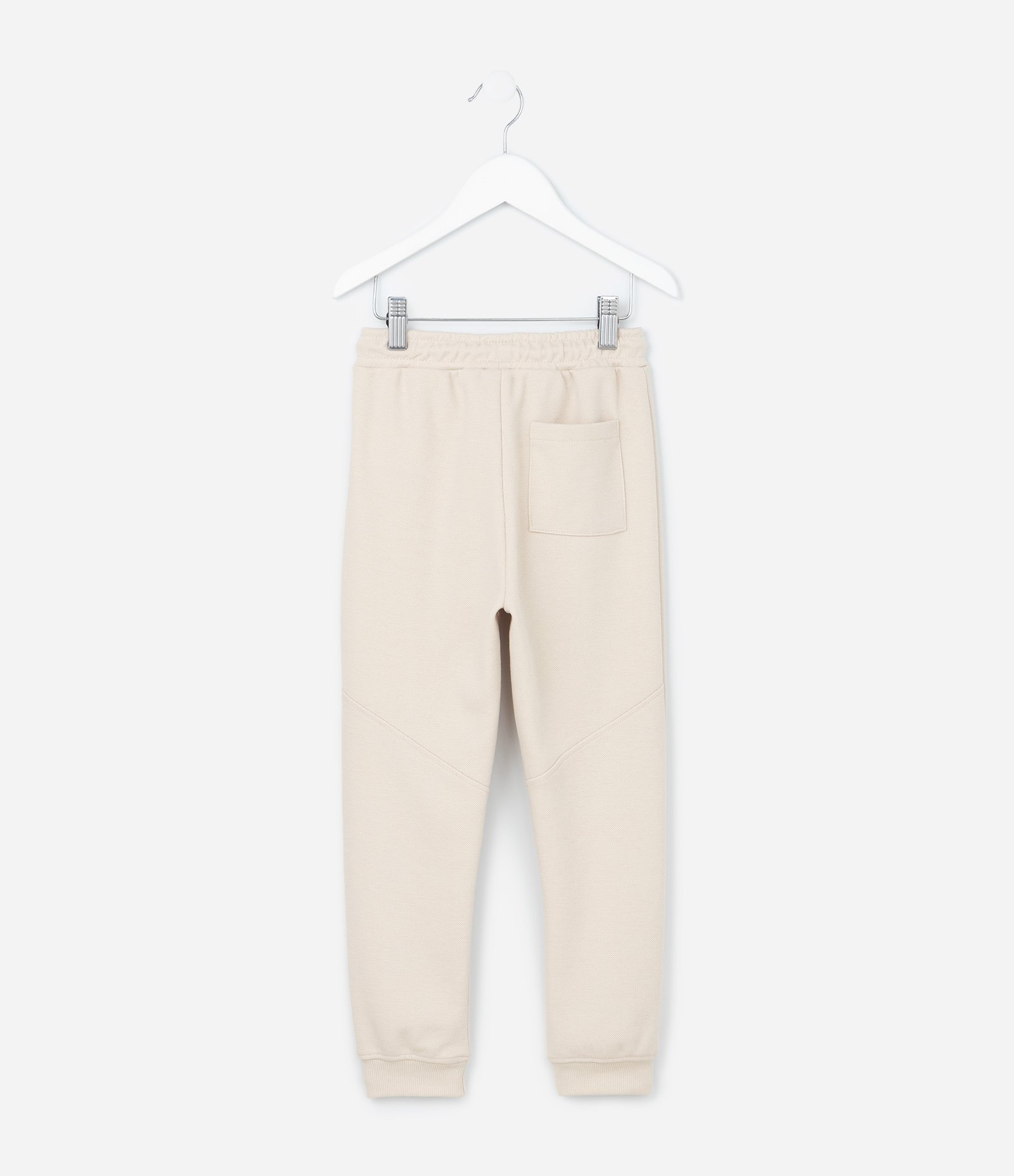 Calça Infantil em Piquet com Recortes - Tam 1 a 6 Anos Bege 2